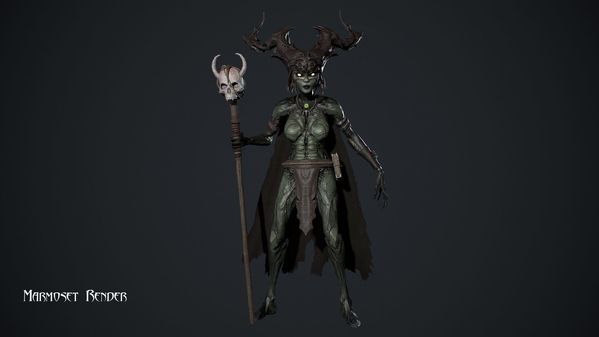Forest Witch Low-poly 3D model_11