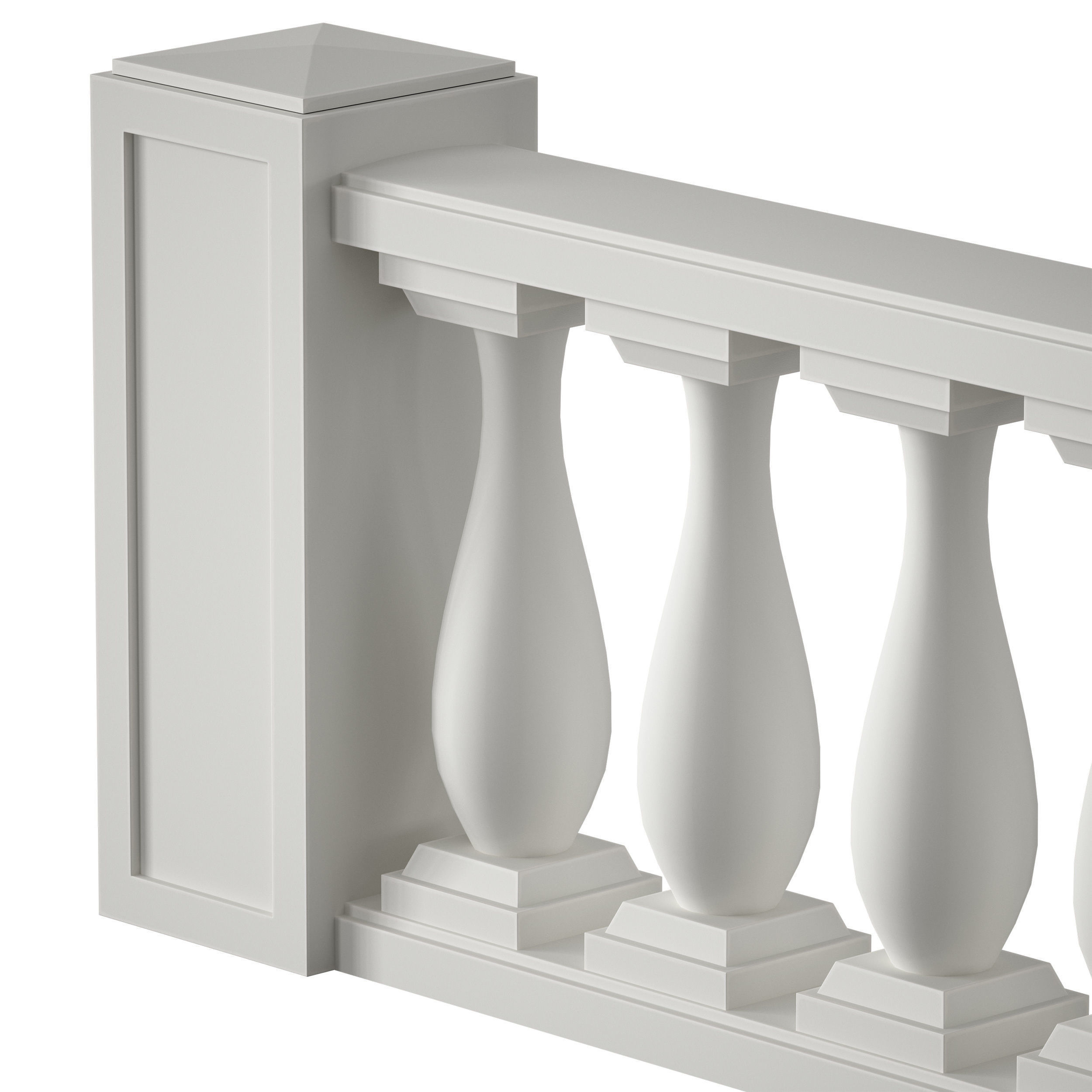 Balustrade fencing staircase balcony terrace 3D model_3