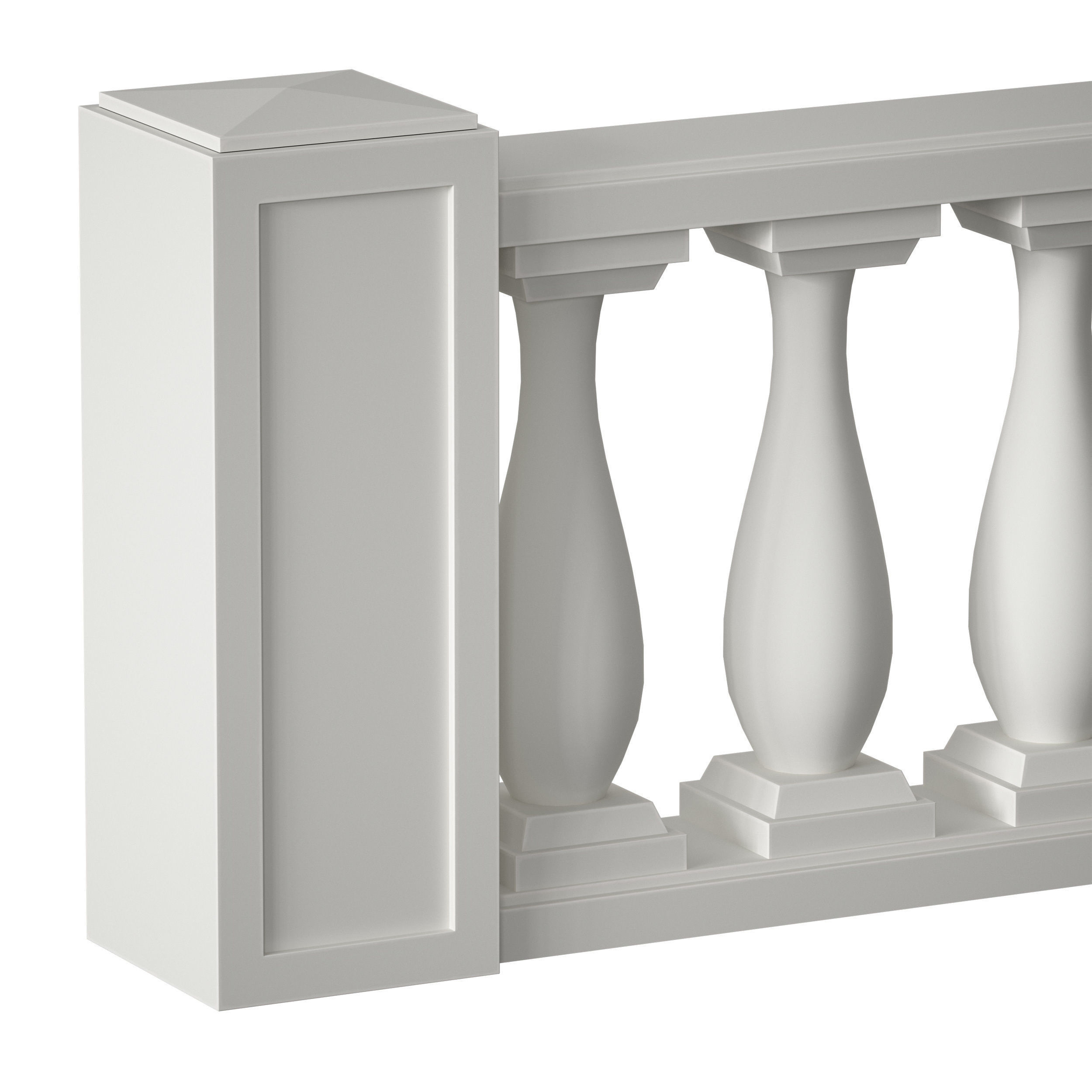 Balustrade fencing staircase balcony terrace 3D model_2