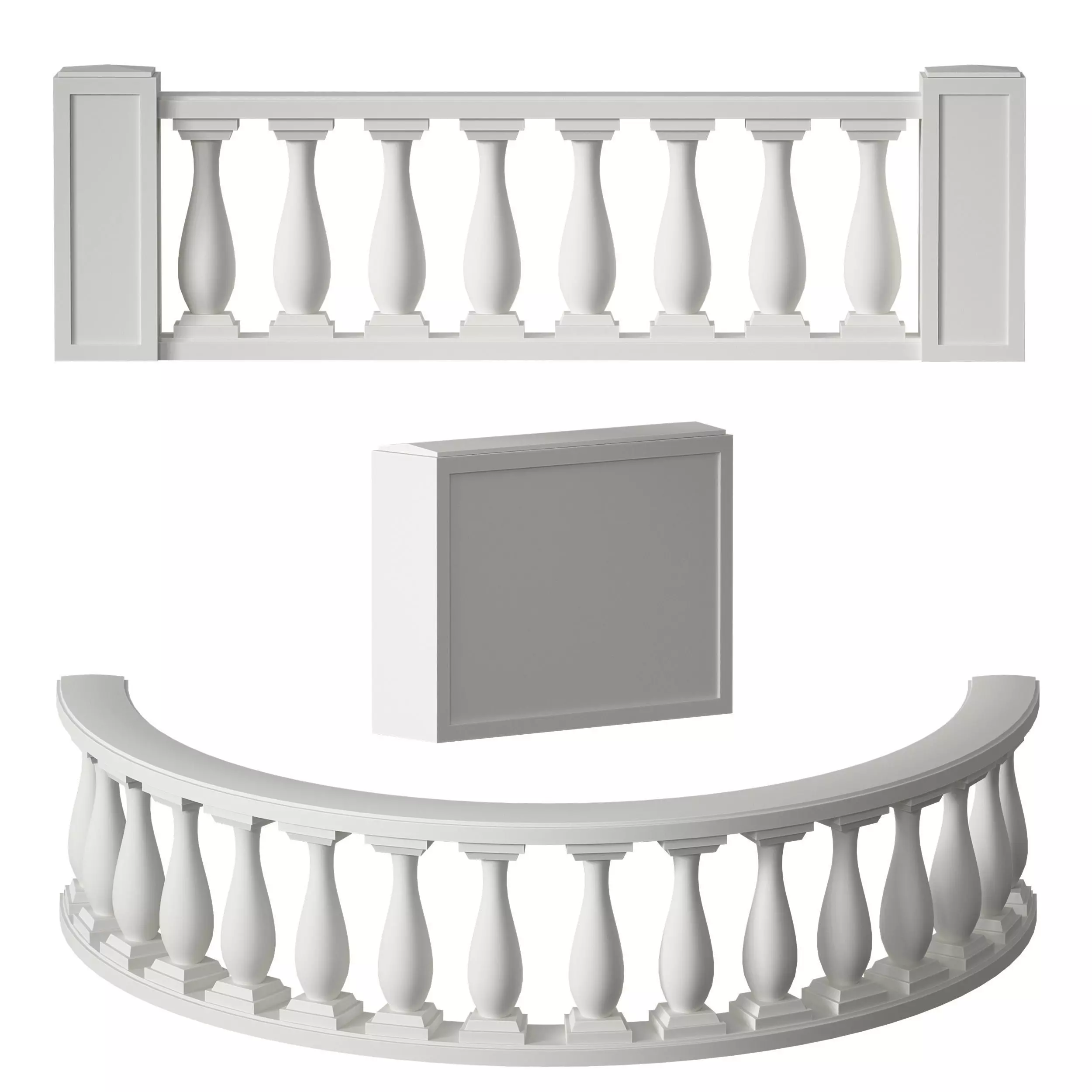 Balustrade fencing staircase balcony terrace 3D model_0