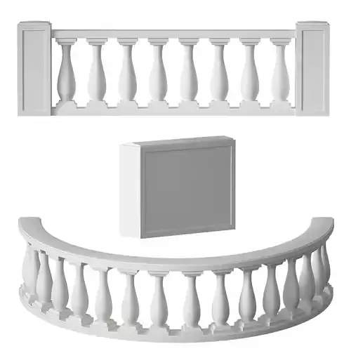 Balustrade fencing staircase balcony terrace 3D model