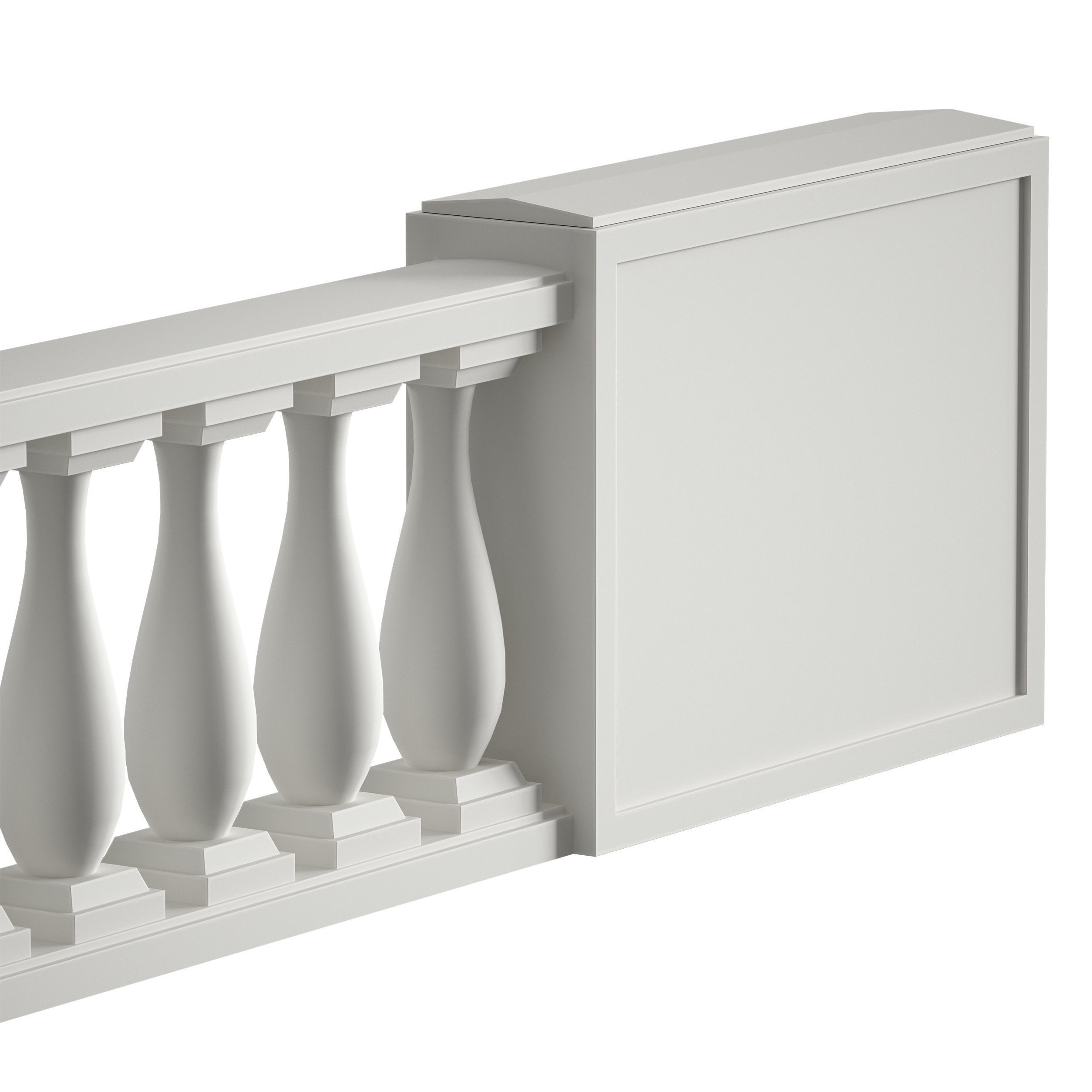 Balustrade fencing staircase balcony terrace 3D model_6