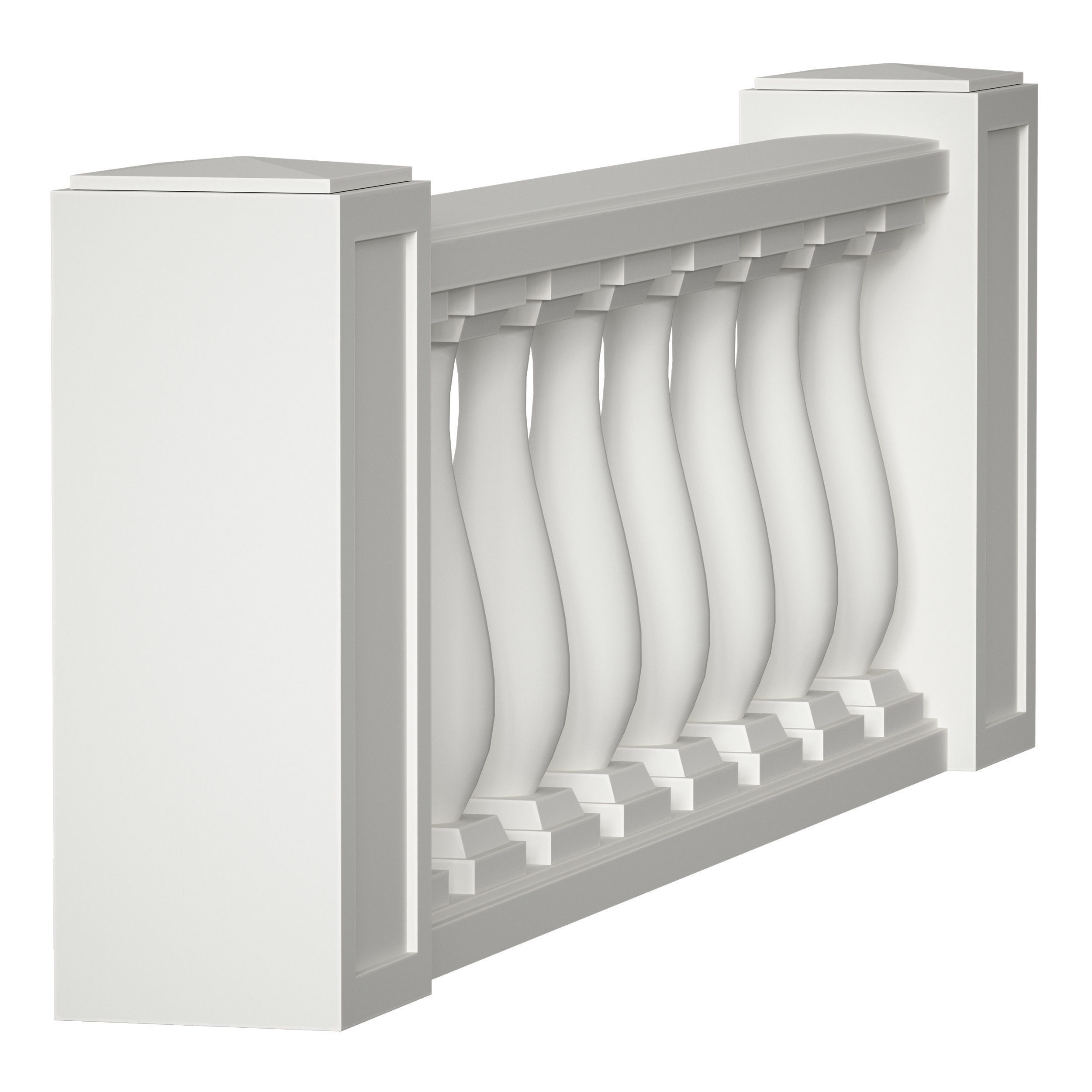 Balustrade fencing staircase balcony terrace 3D model_12