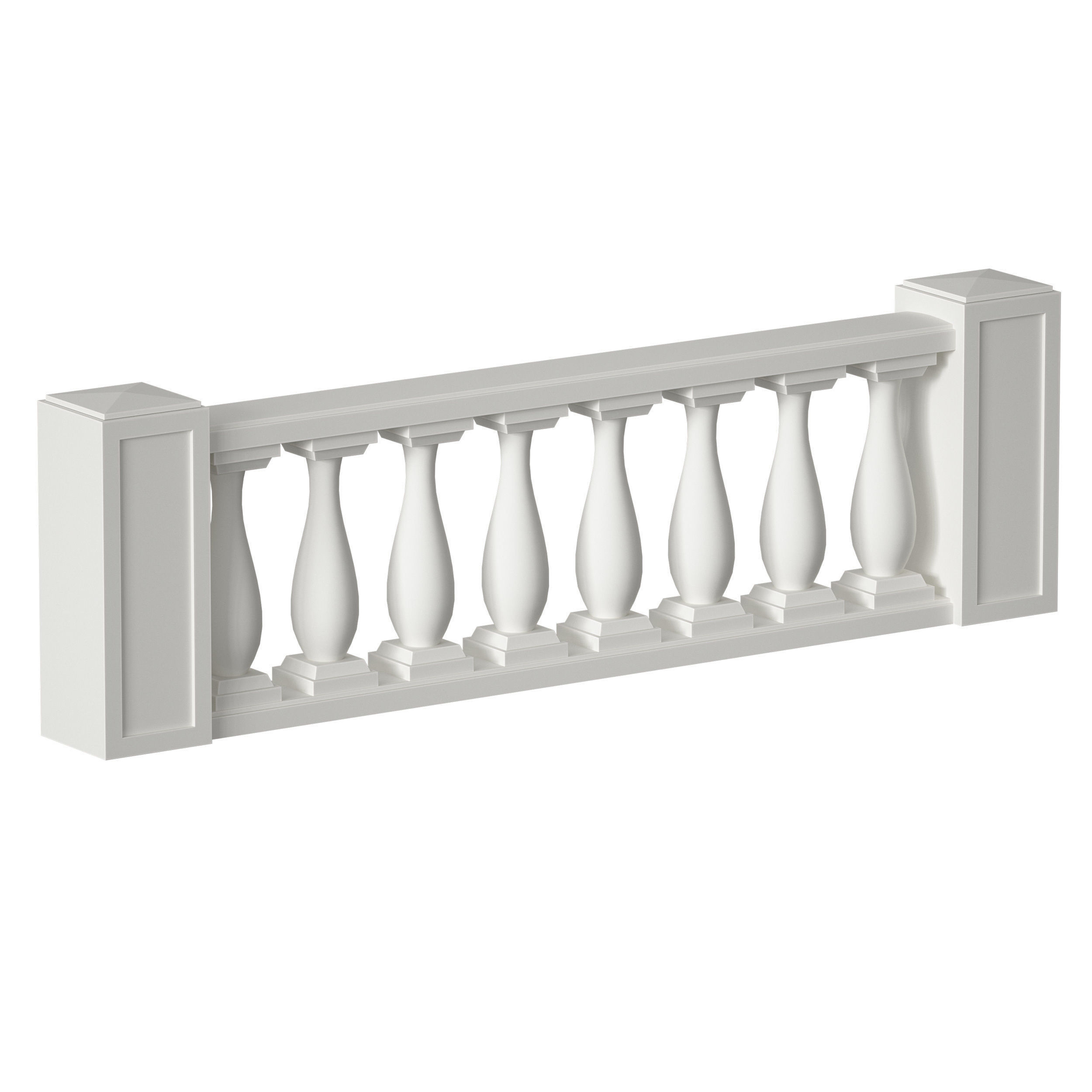 Balustrade fencing staircase balcony terrace 3D model_1