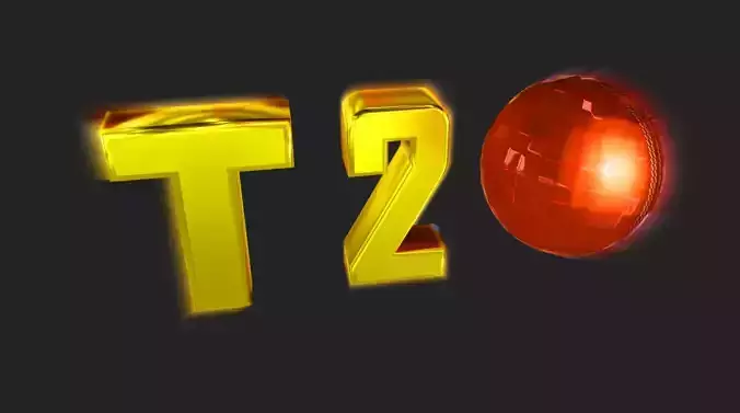 Red-Gold T-20 Cricket World Cup Text Animation 3D model
