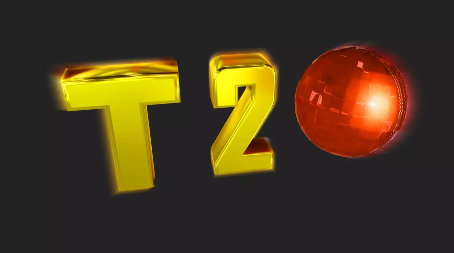 Red-Gold T-20 Cricket World Cup Text Animation 3D model