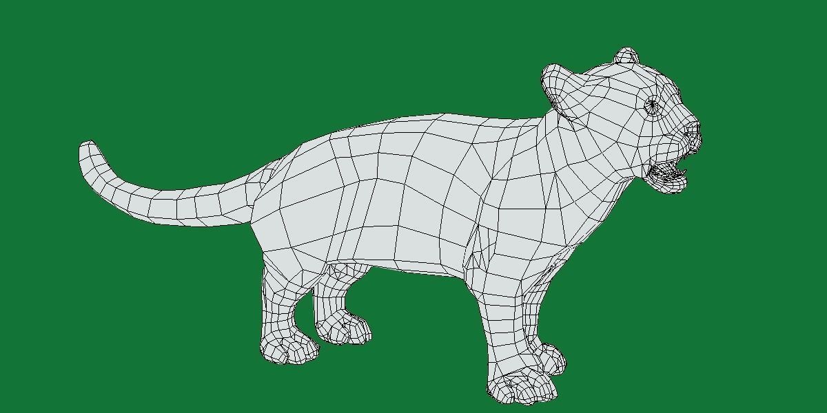 Clouded Leopard Cub Low-poly 3D model_8