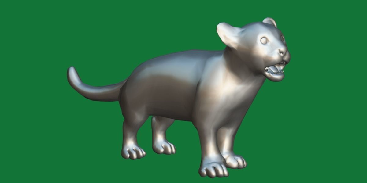 Clouded Leopard Cub Low-poly 3D model_5