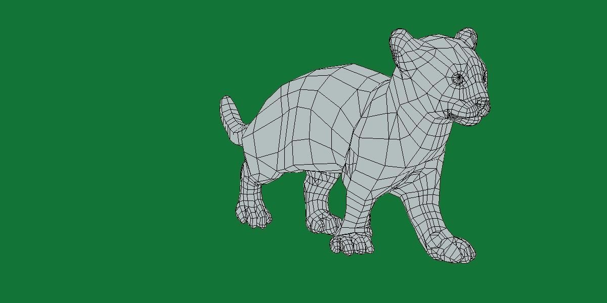 Clouded Leopard Cub Low-poly 3D model_7