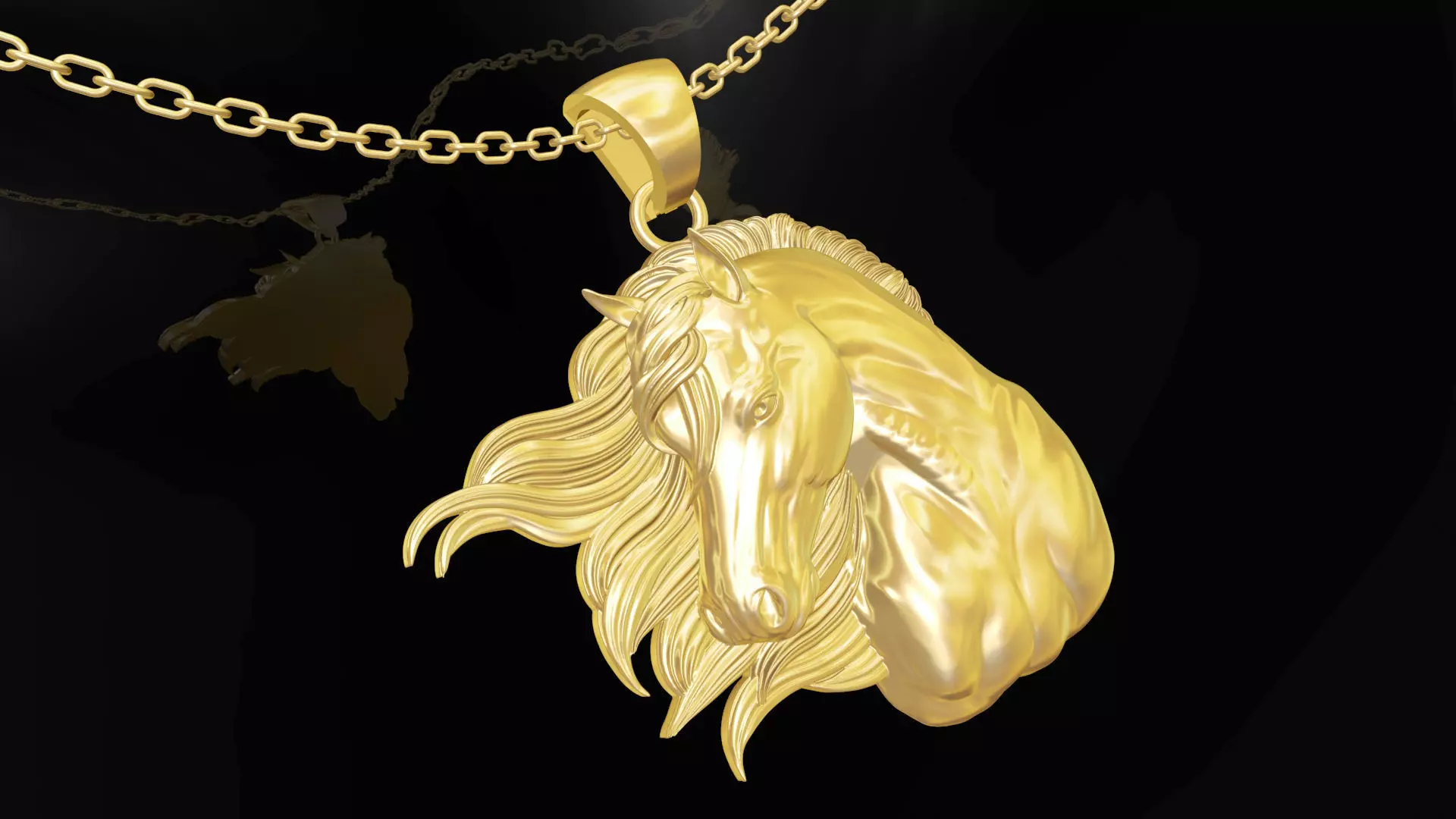 Head Horse In Wind Pendant Jewelry Gold 3D print model