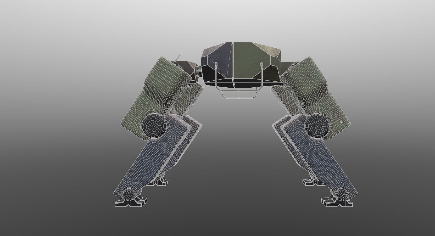 Robot Dog Low-poly 3D model_13