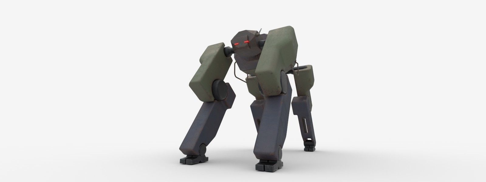 Robot Dog Low-poly 3D model_2