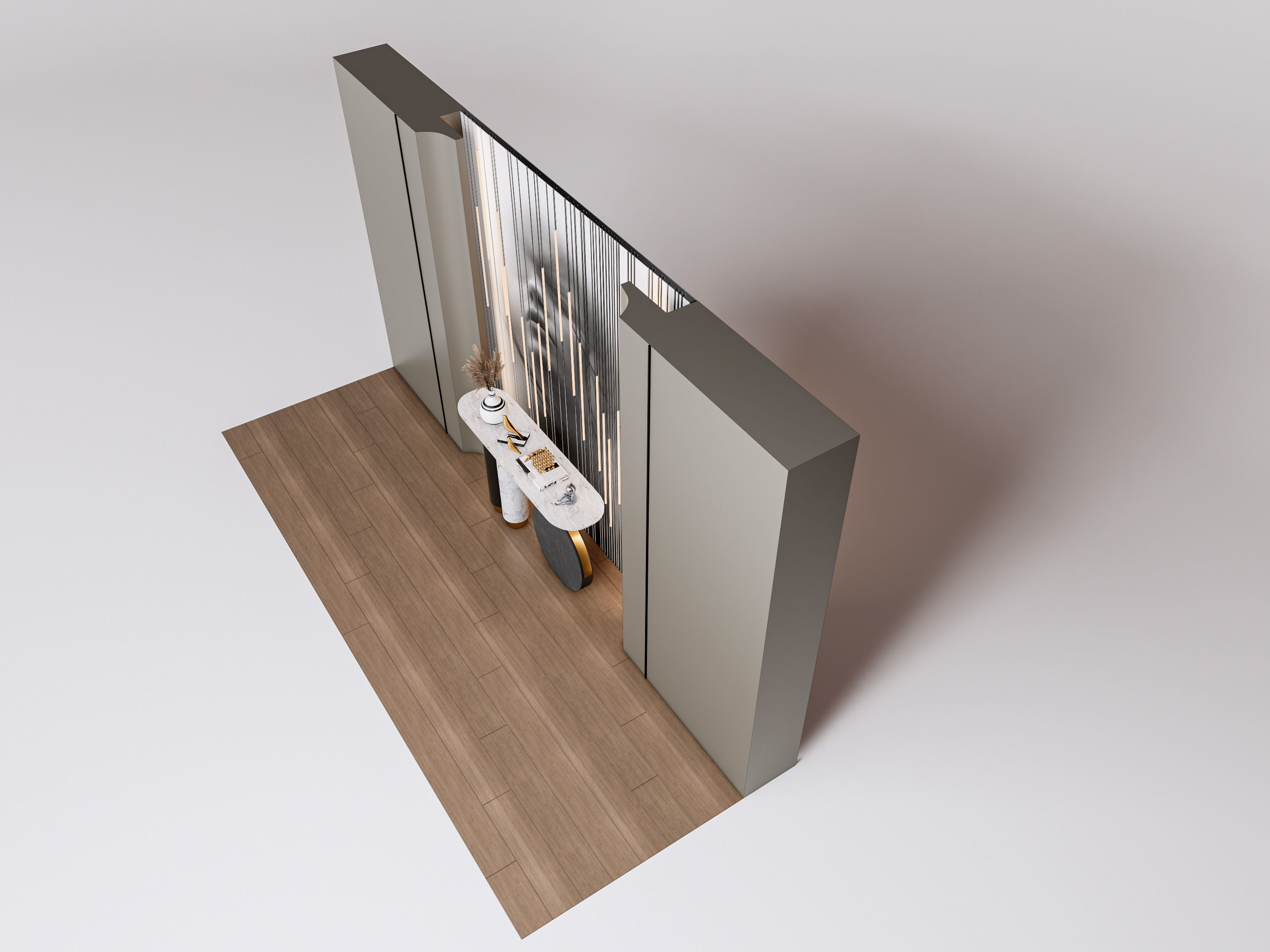 Sideboard with wall panel and flooring 2 3D model_13