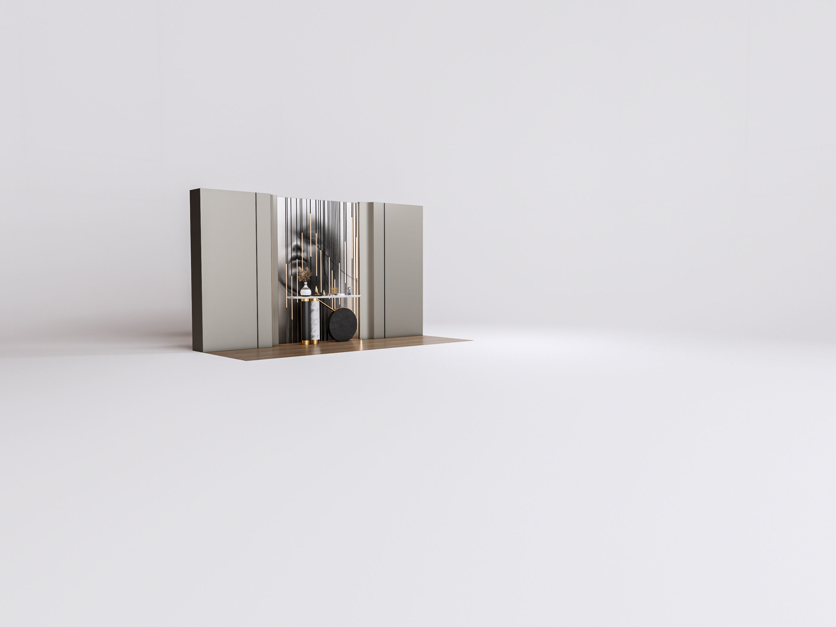 Sideboard with wall panel and flooring 2 3D model_17