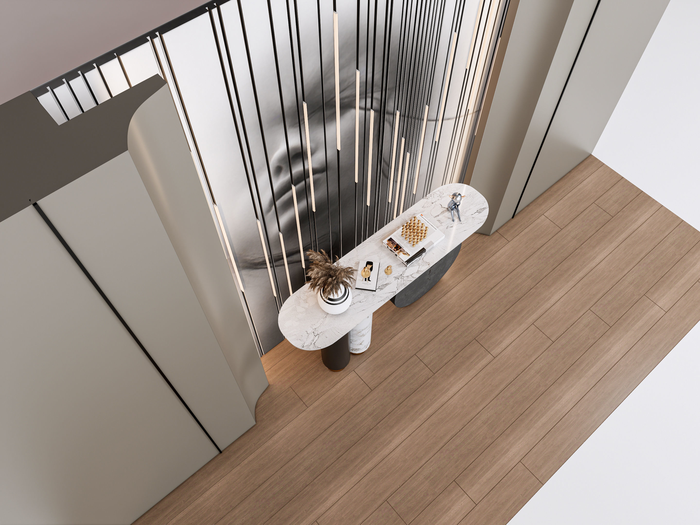 Sideboard with wall panel and flooring 2 3D model_6