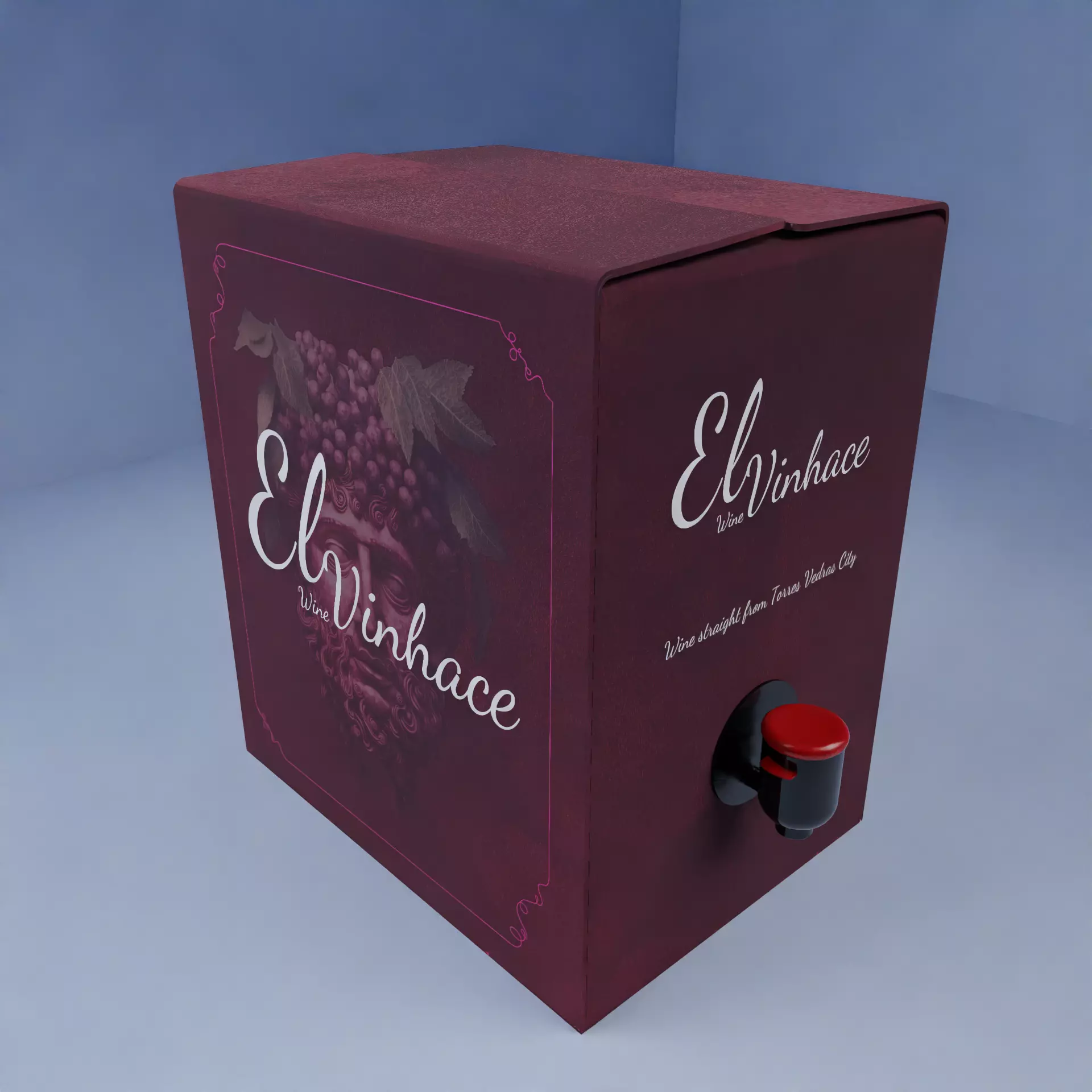 Boxed Wine 3D Model Pipalete Low-poly 3D model_0