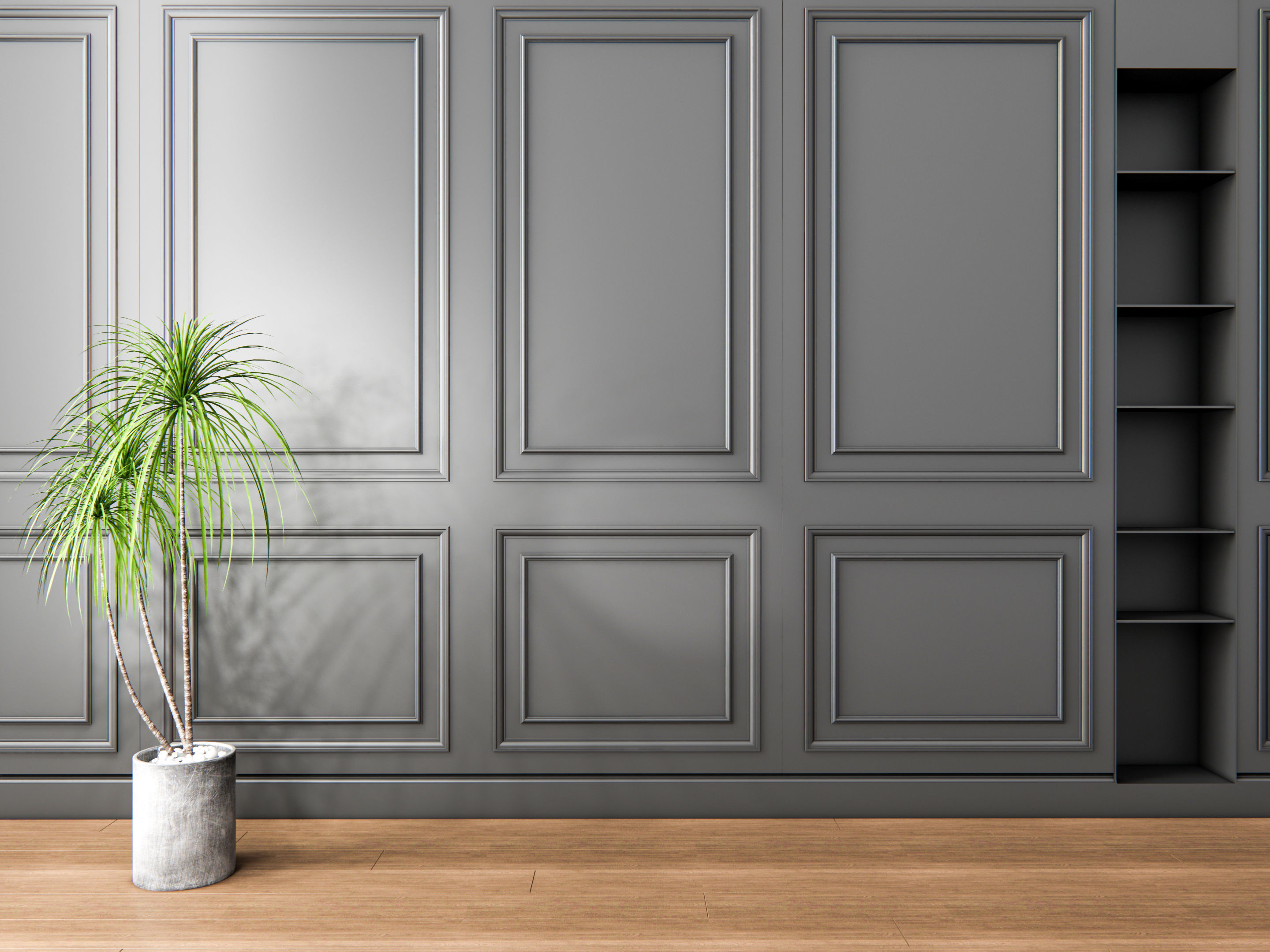 Sideboard with wall panel and flooring 3 3D model_6