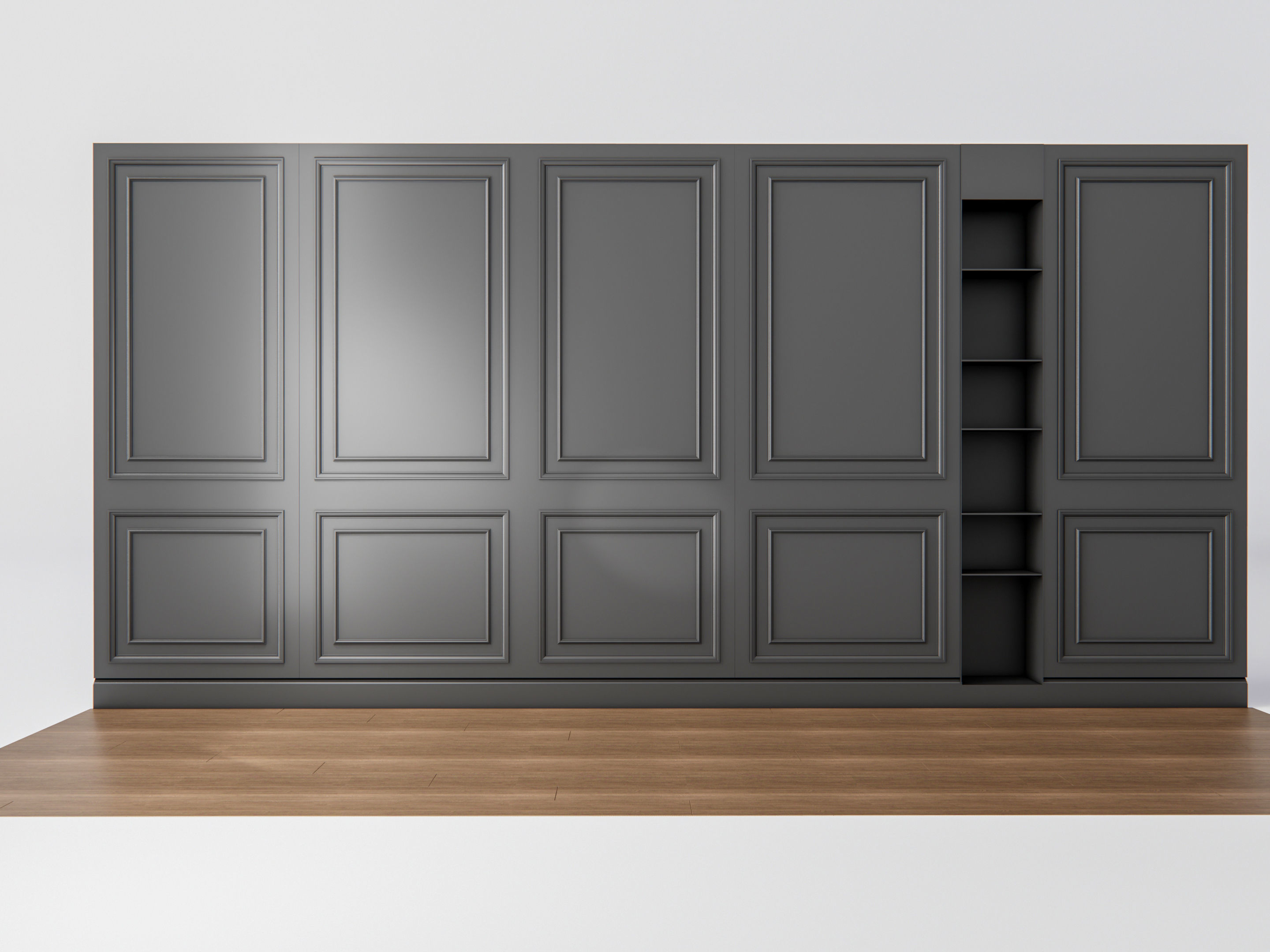 Sideboard with wall panel and flooring 3 3D model_7
