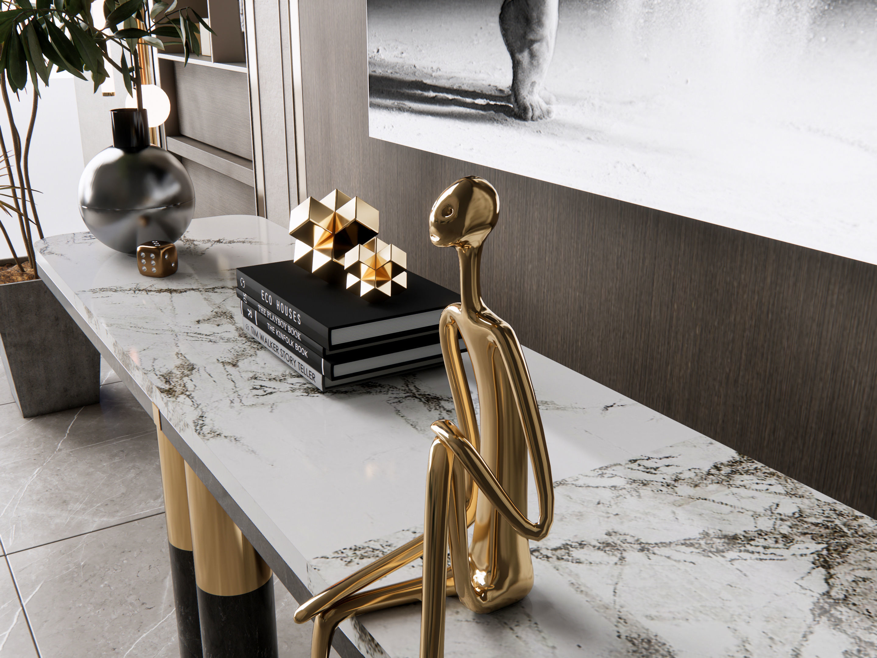 Sideboard with wall panel and flooring 5 3D model_20