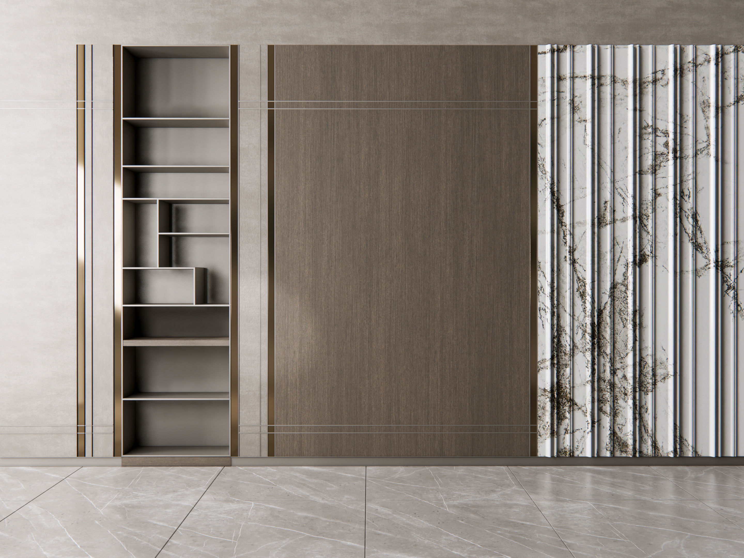 Sideboard with wall panel and flooring 5 3D model_10