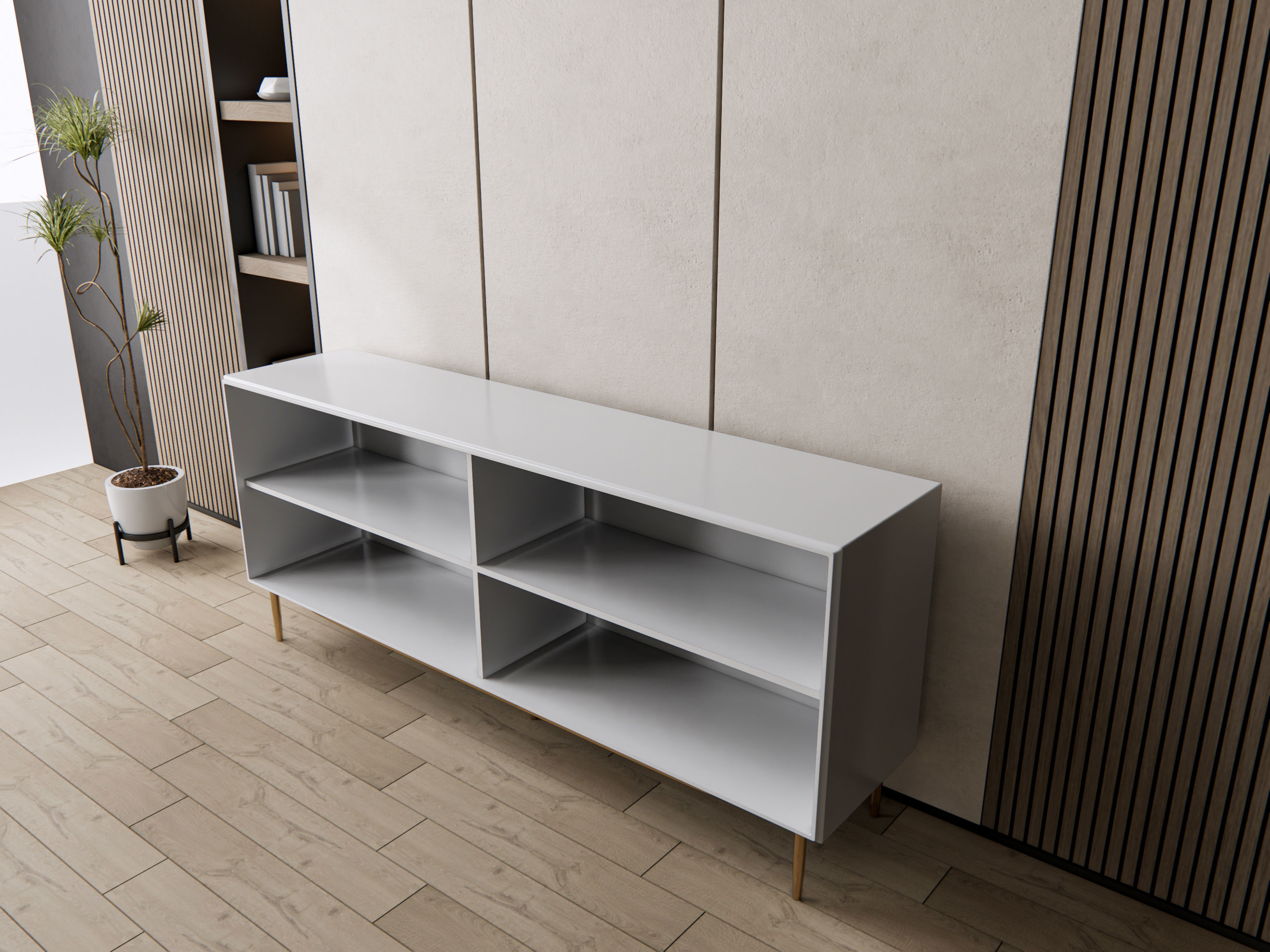 Sideboard with wall panel and flooring 7 3D model_18