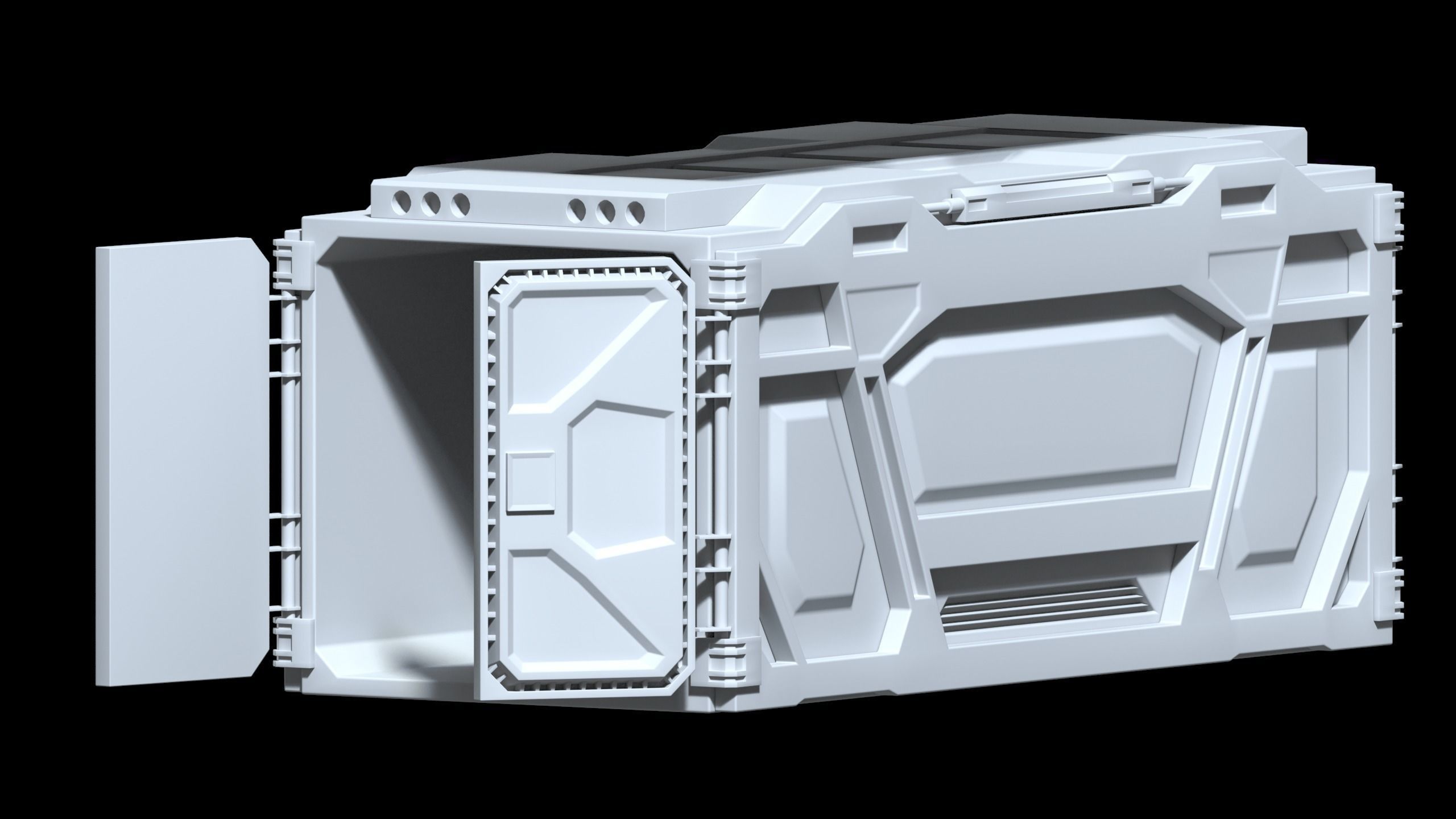 SCI-FI cargo containers Low-poly 3D model_10