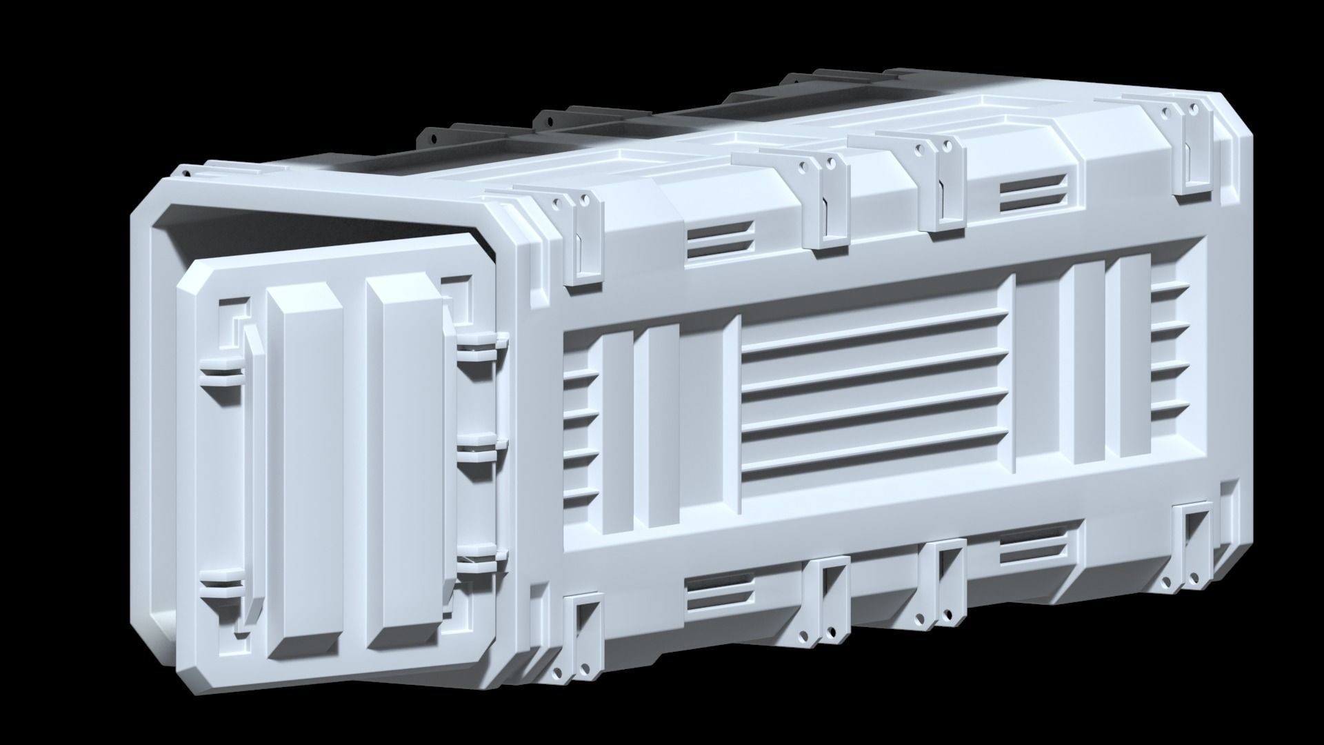SCI-FI cargo containers Low-poly 3D model_8