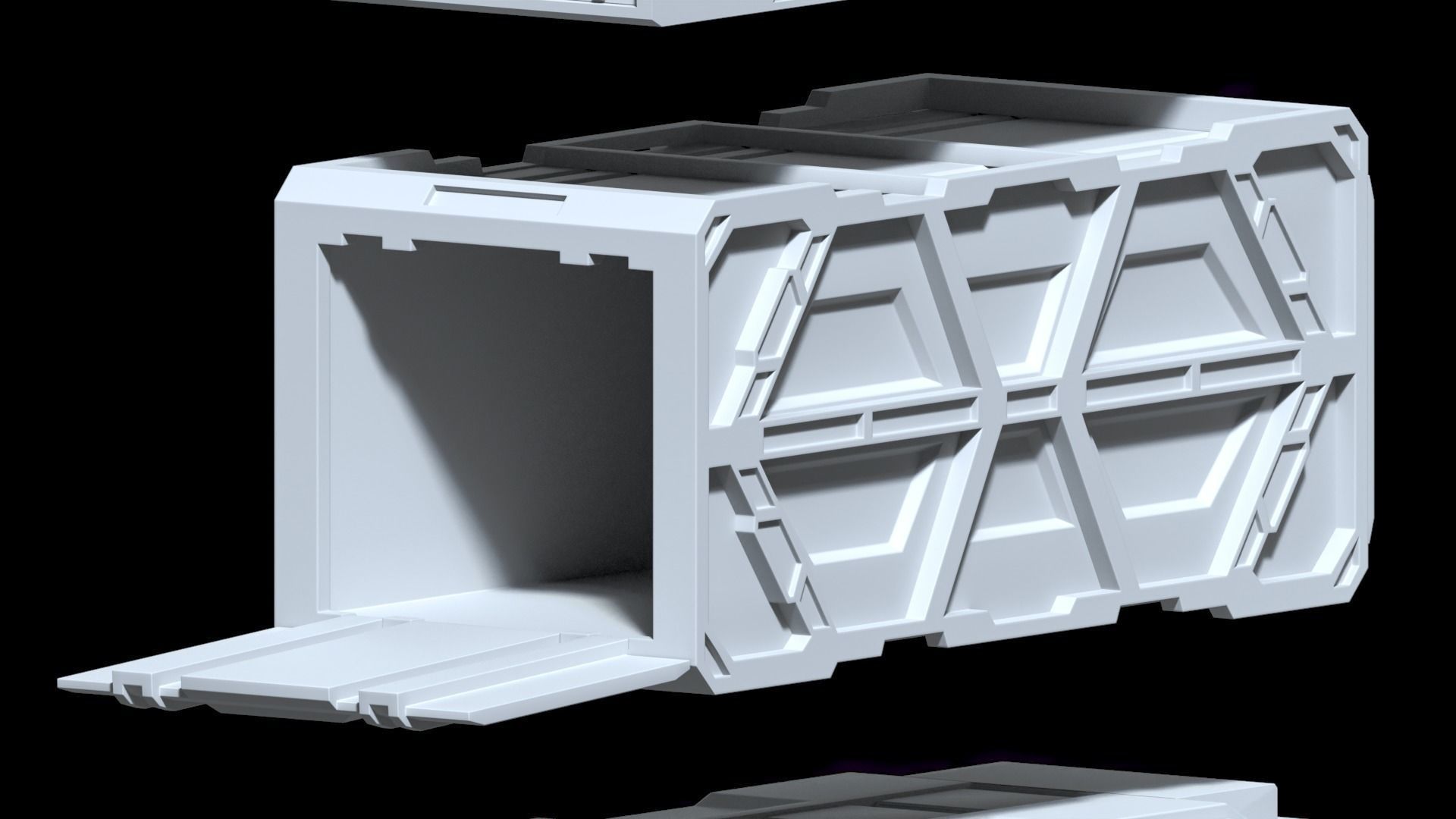 SCI-FI cargo containers Low-poly 3D model_7