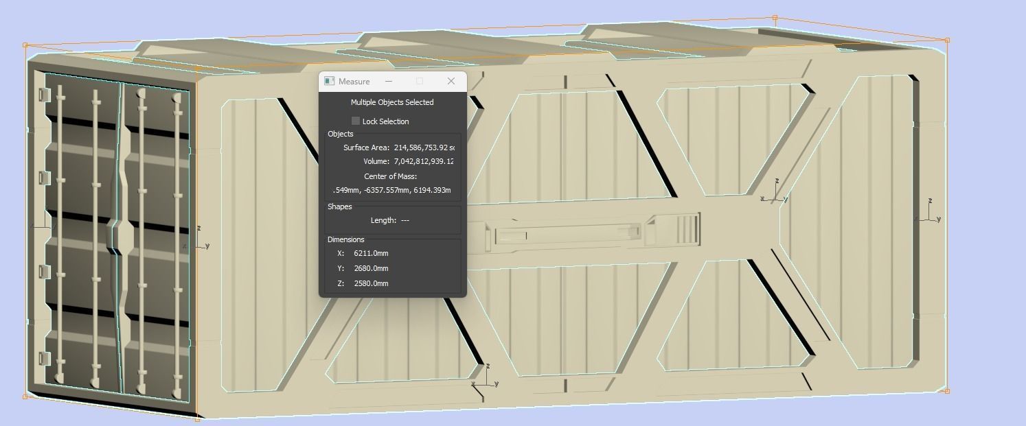SCI-FI cargo containers Low-poly 3D model_11
