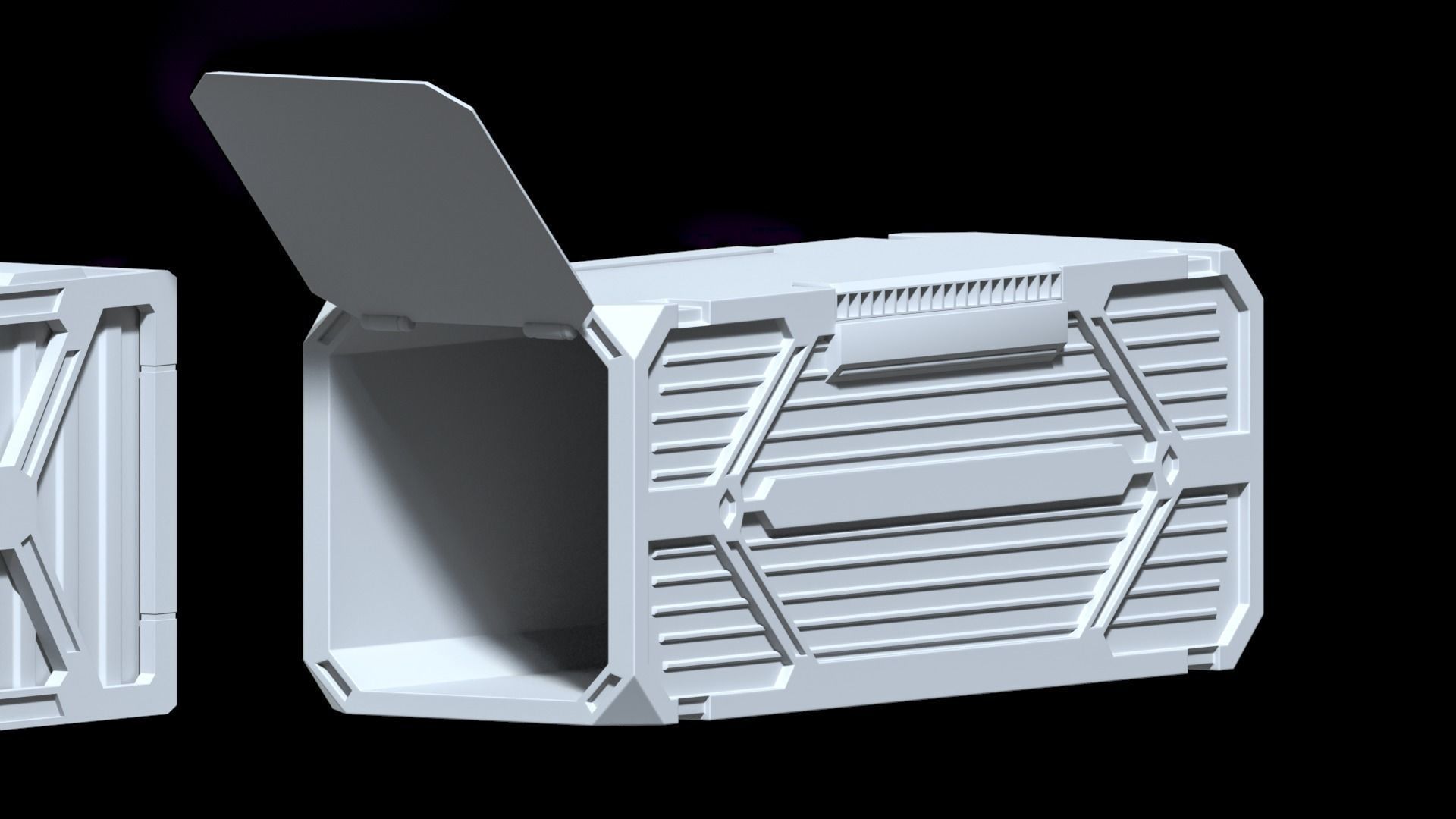 SCI-FI cargo containers Low-poly 3D model_5