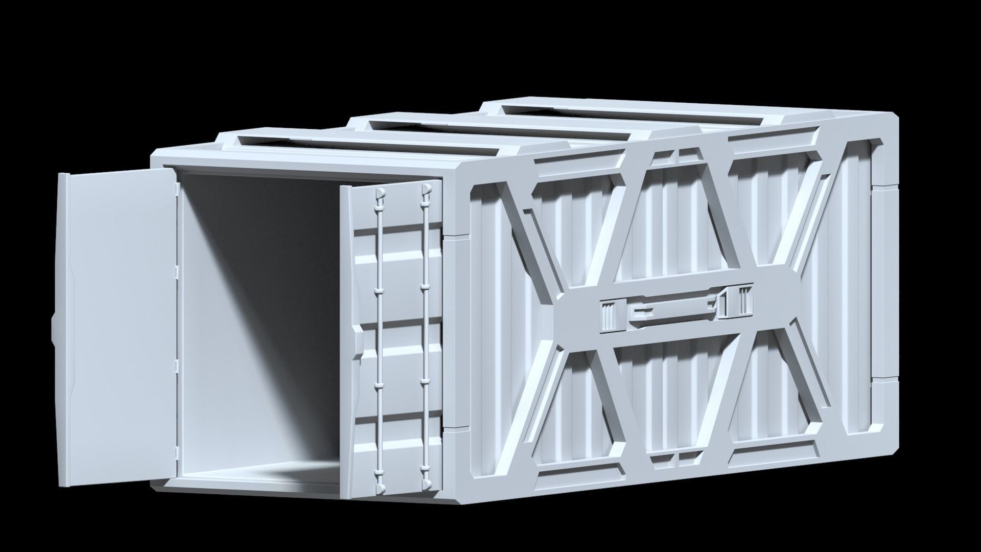 SCI-FI cargo containers Low-poly 3D model_6