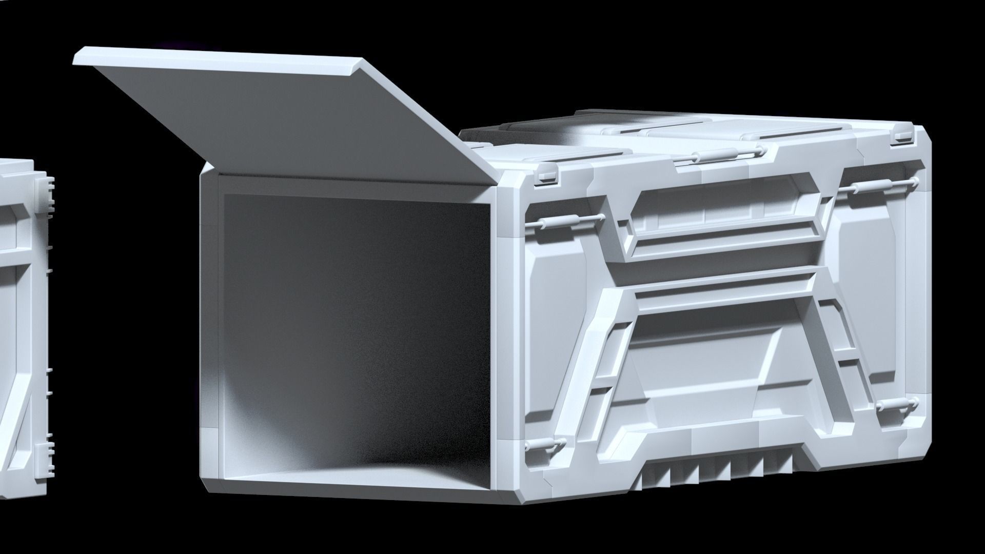 SCI-FI cargo containers Low-poly 3D model_9