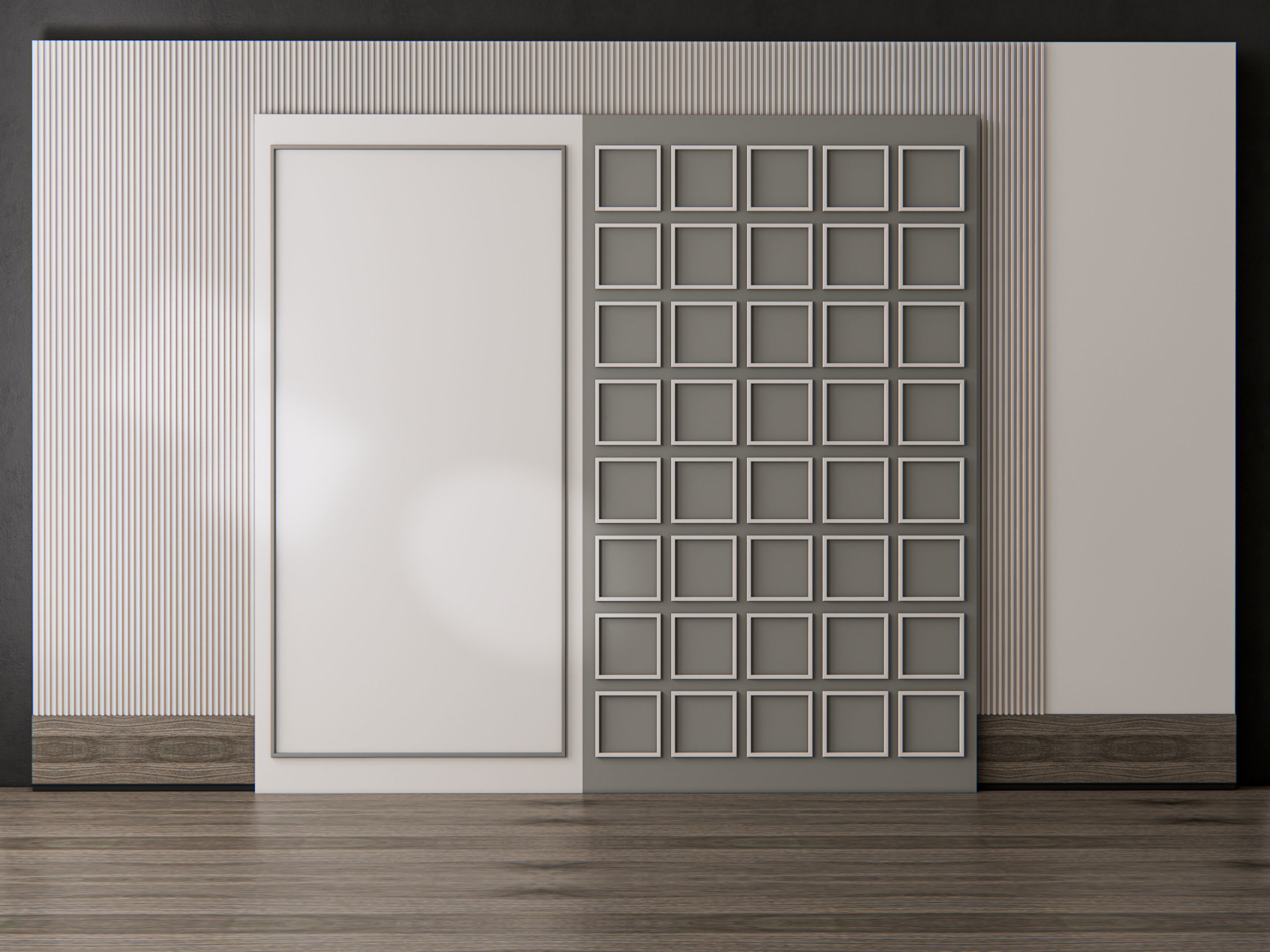 Sideboard with wall panel and flooring 11 3D model_7