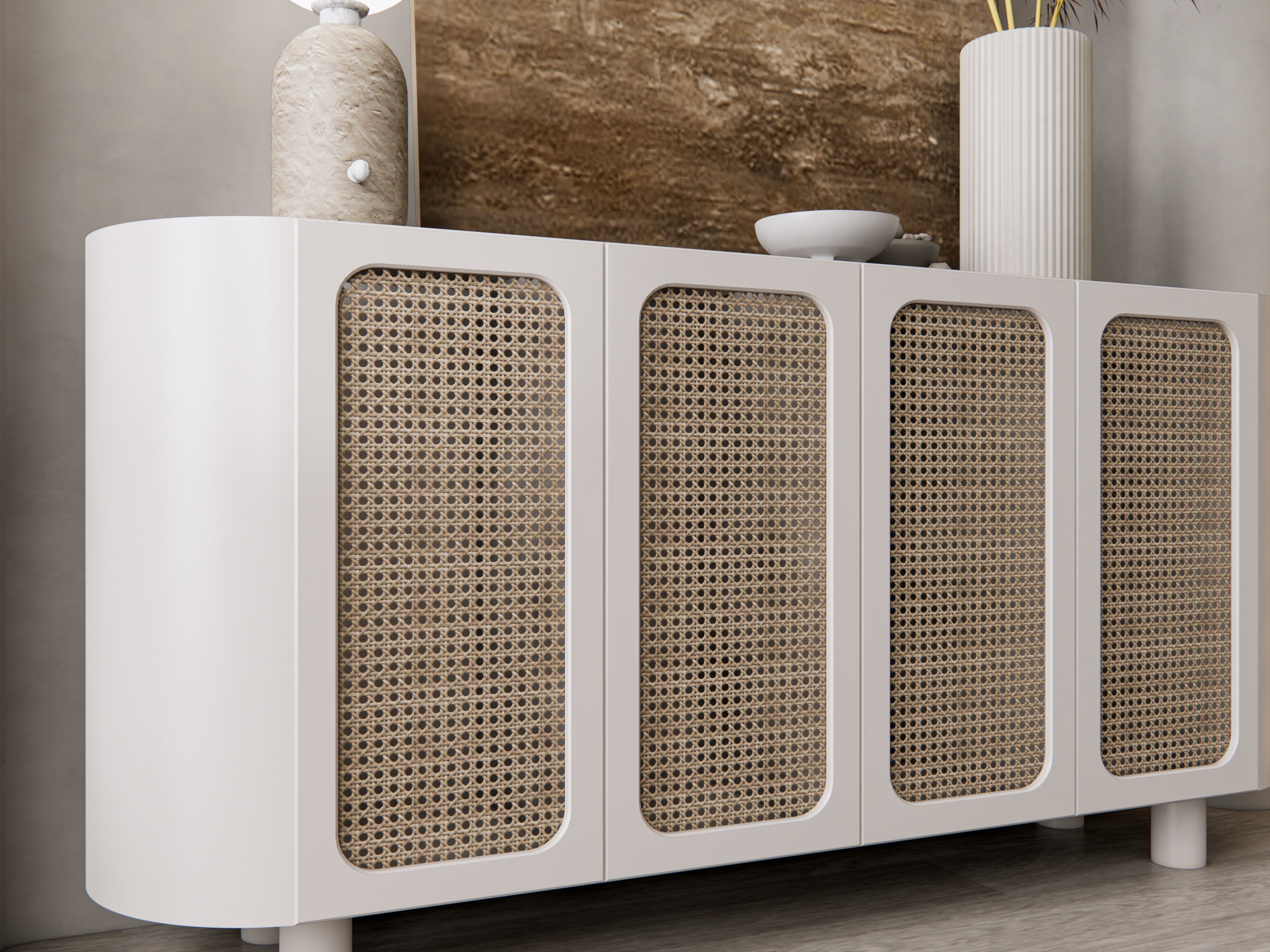 Sideboard with wall panel and flooring 12 3D model_5