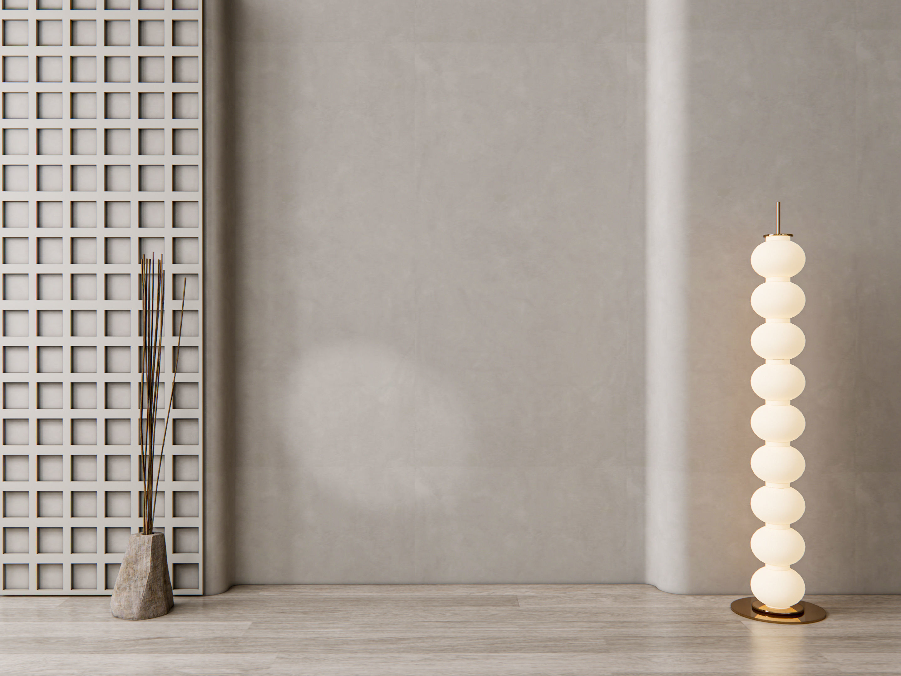 Sideboard with wall panel and flooring 12 3D model_14