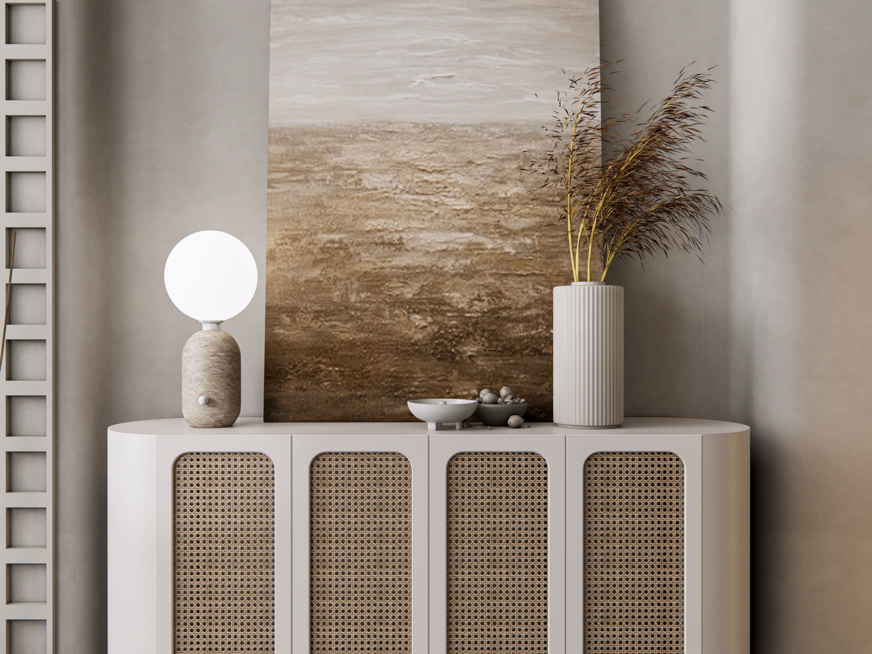 Sideboard with wall panel and flooring 12 3D model_18