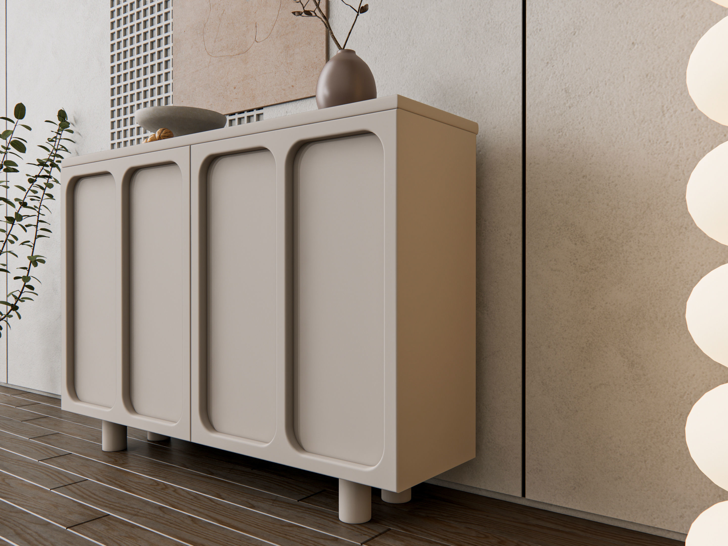 Sideboard with wall panel and flooring 13 3D model_18