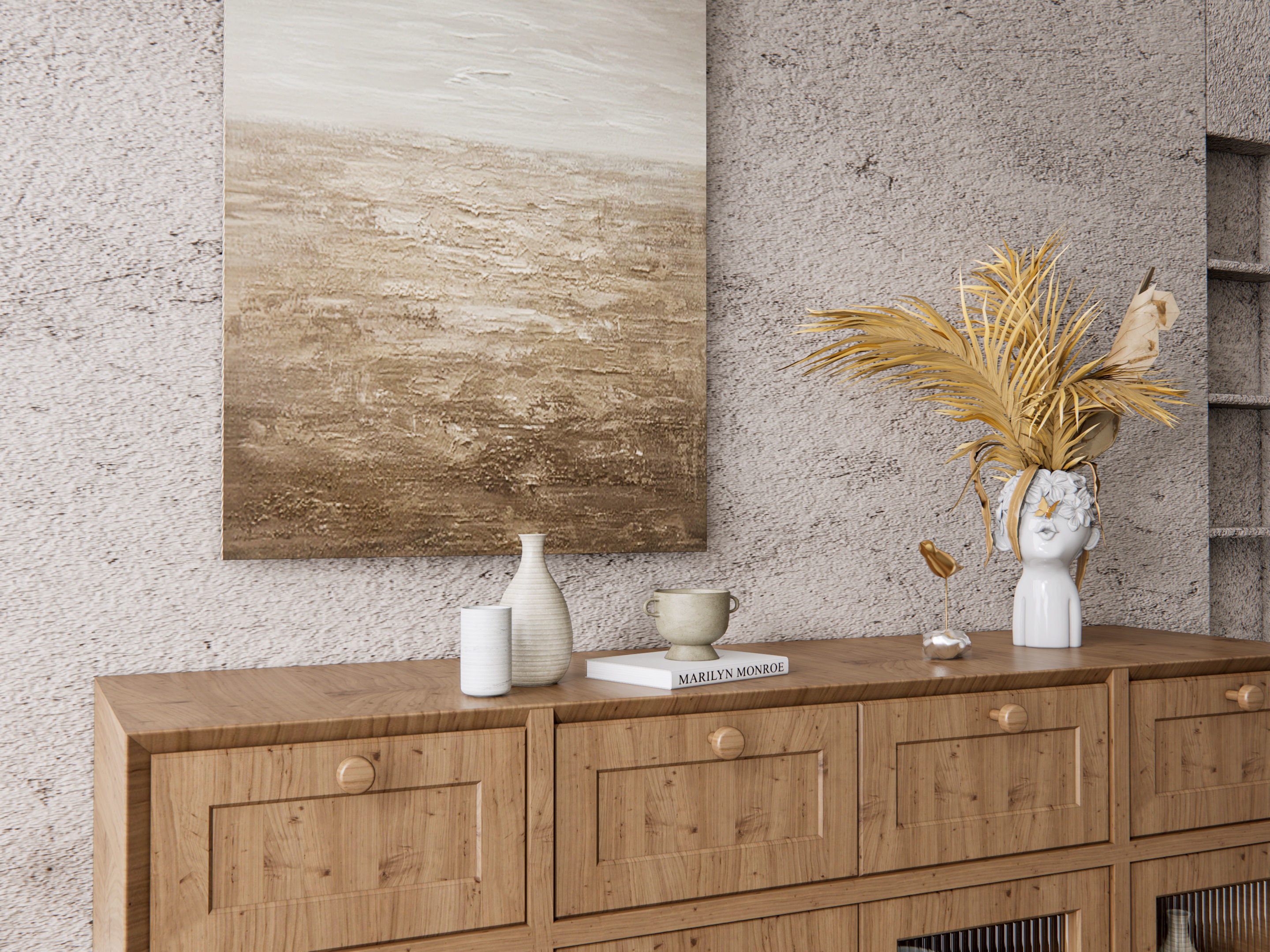 Sideboard with wall panel and flooring 15 3D model_14