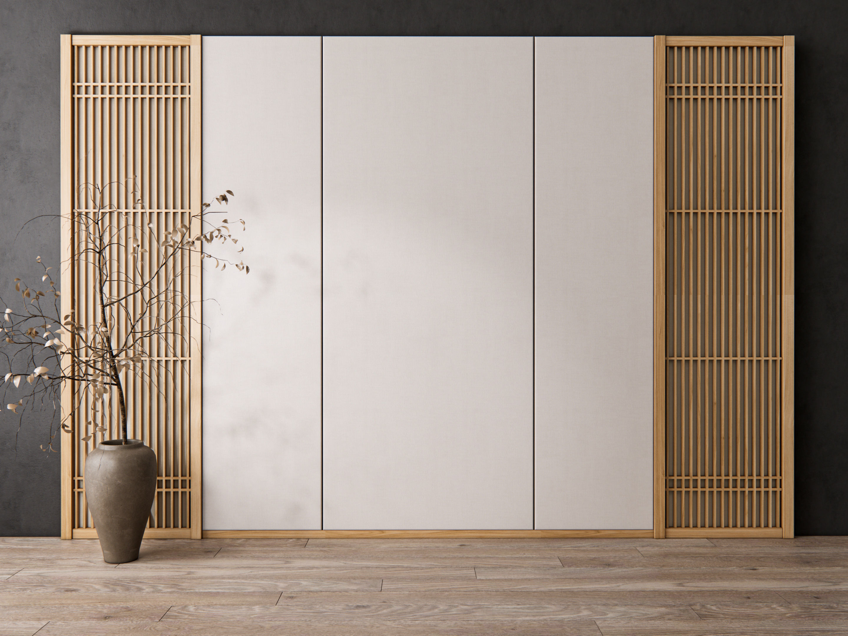 Sideboard with wall panel and flooring 17 3D model_15