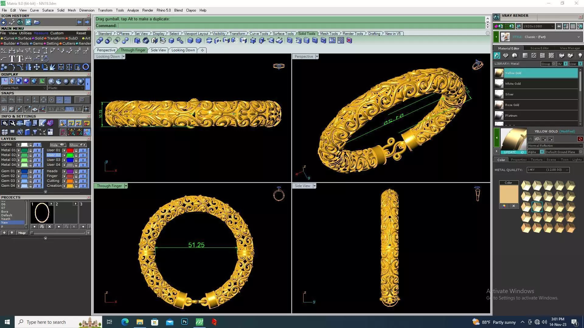 Bangle Art Design B32 3D print model_0