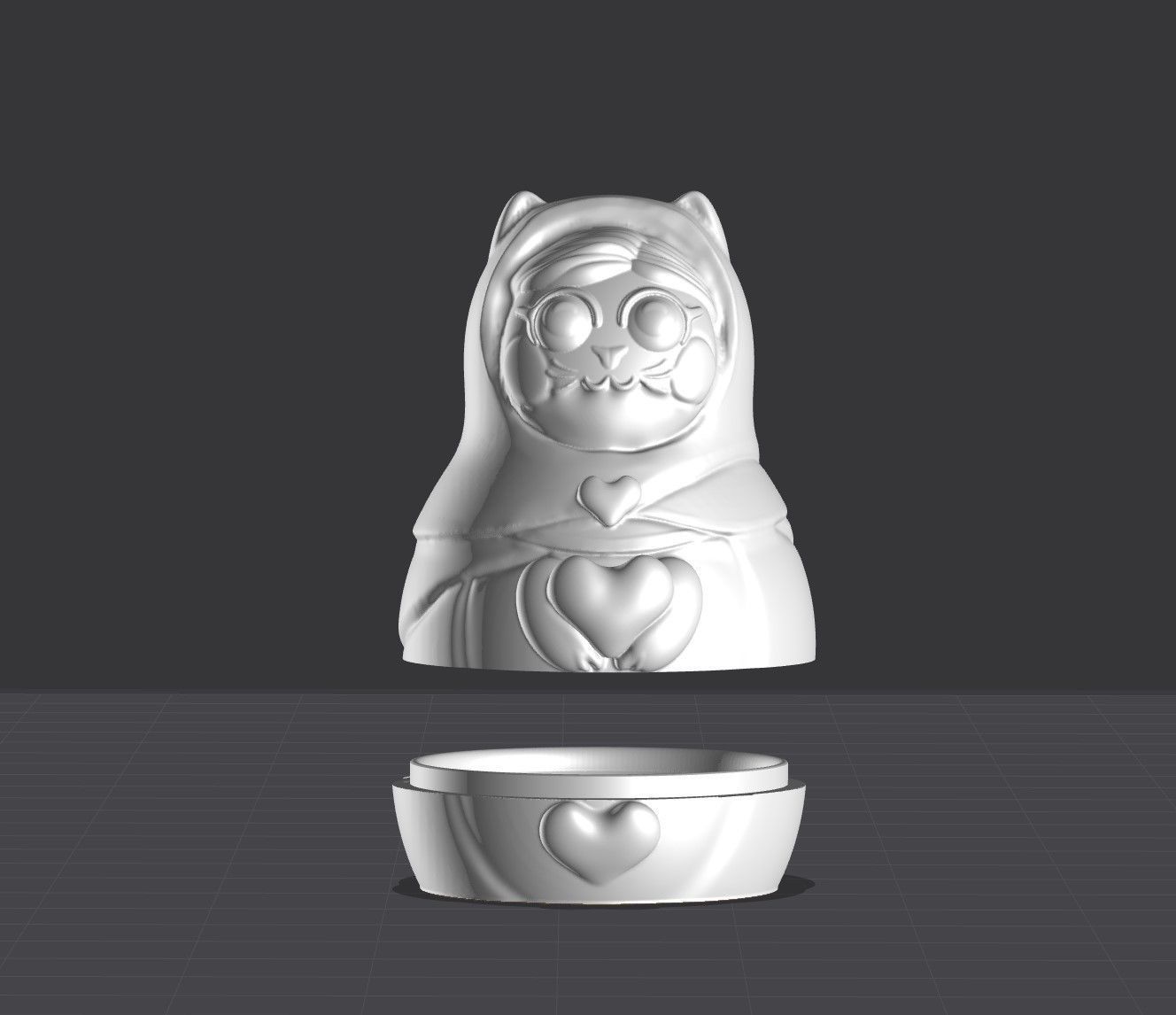 Catrioshka The Mama Cat Endless container 3D print model_10