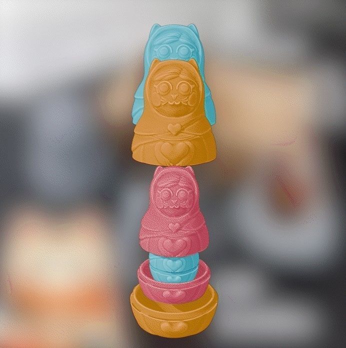 Catrioshka The Mama Cat Endless container 3D print model_5