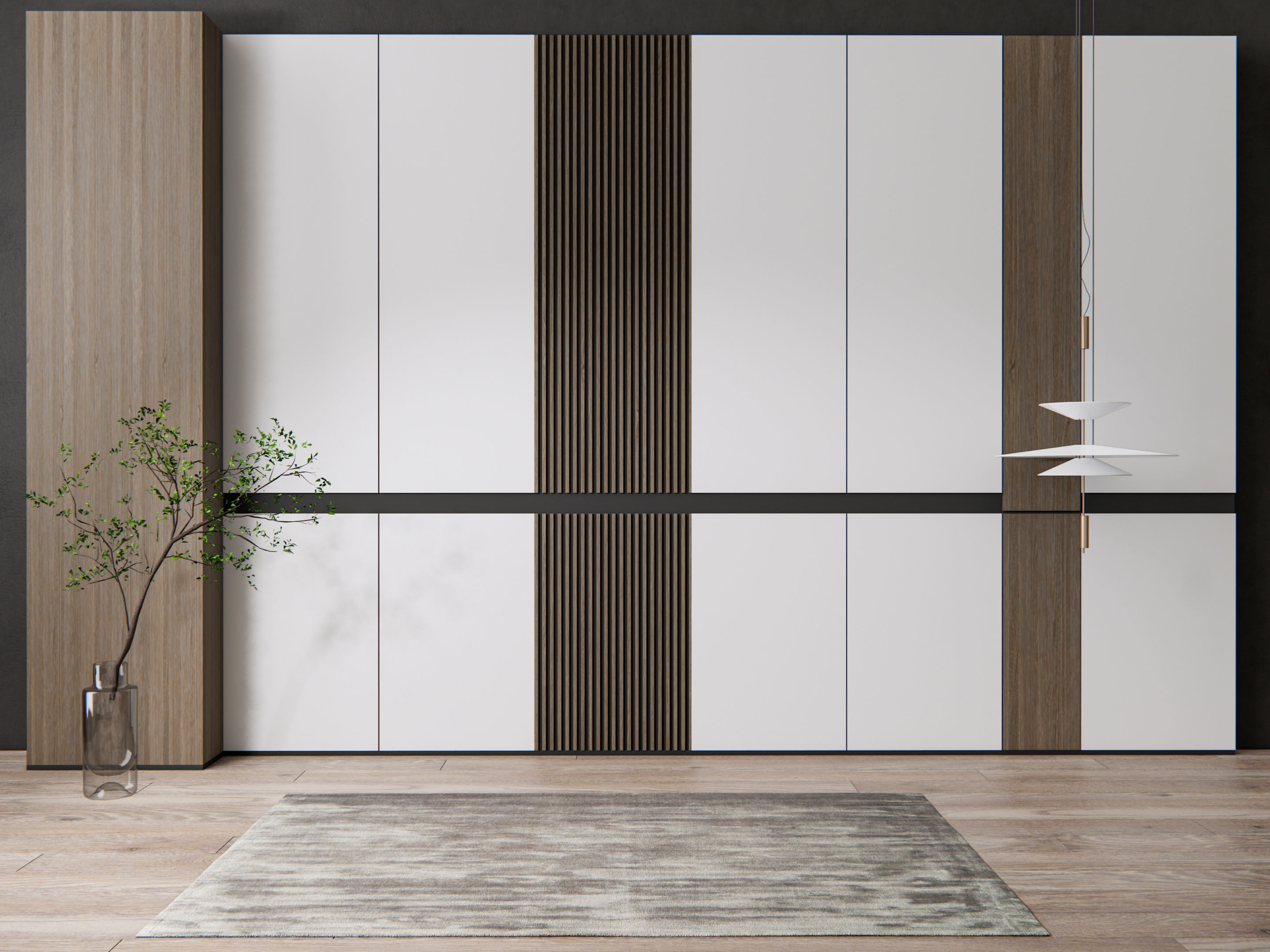 Sideboard with wall panel and flooring 18 3D model_16