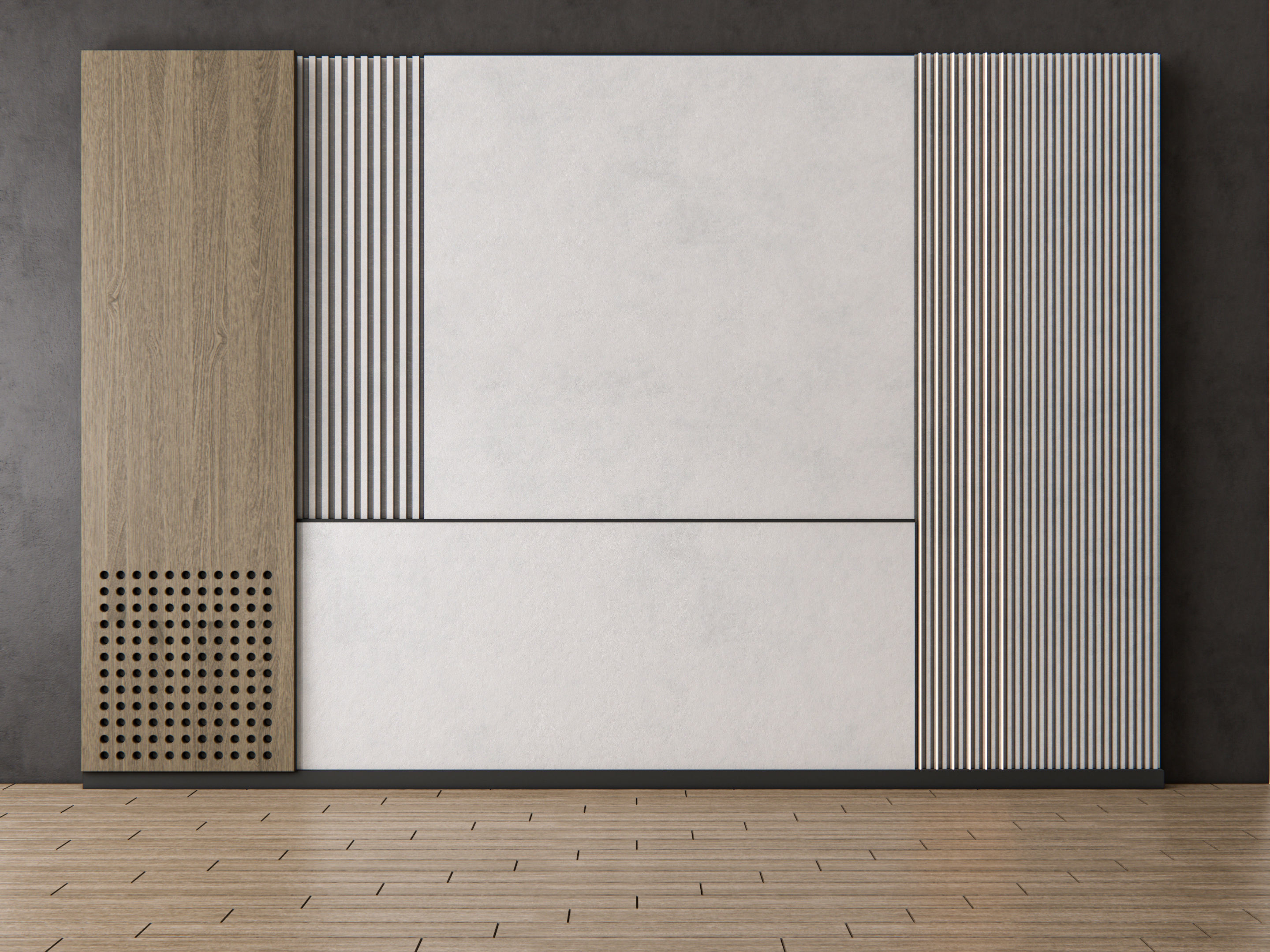 Sideboard with wall panel and flooring 20 3D model_14