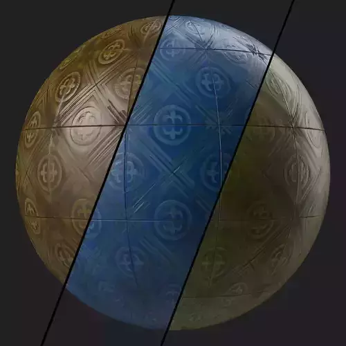 Stone Wall Materials 109- Ornament Ceramic Tile - Pbr Seamless Texture