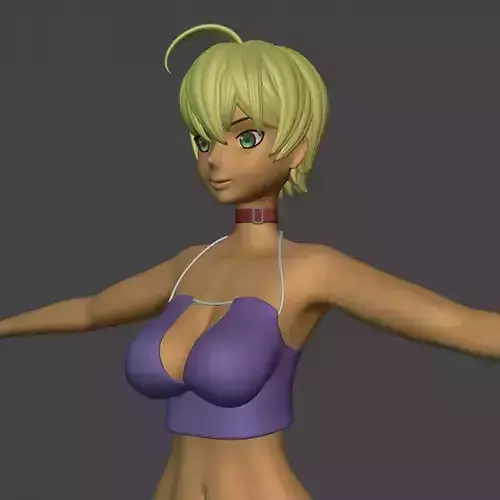 Ikumi Mito from Shokugeki no Soma Low-poly 3D model