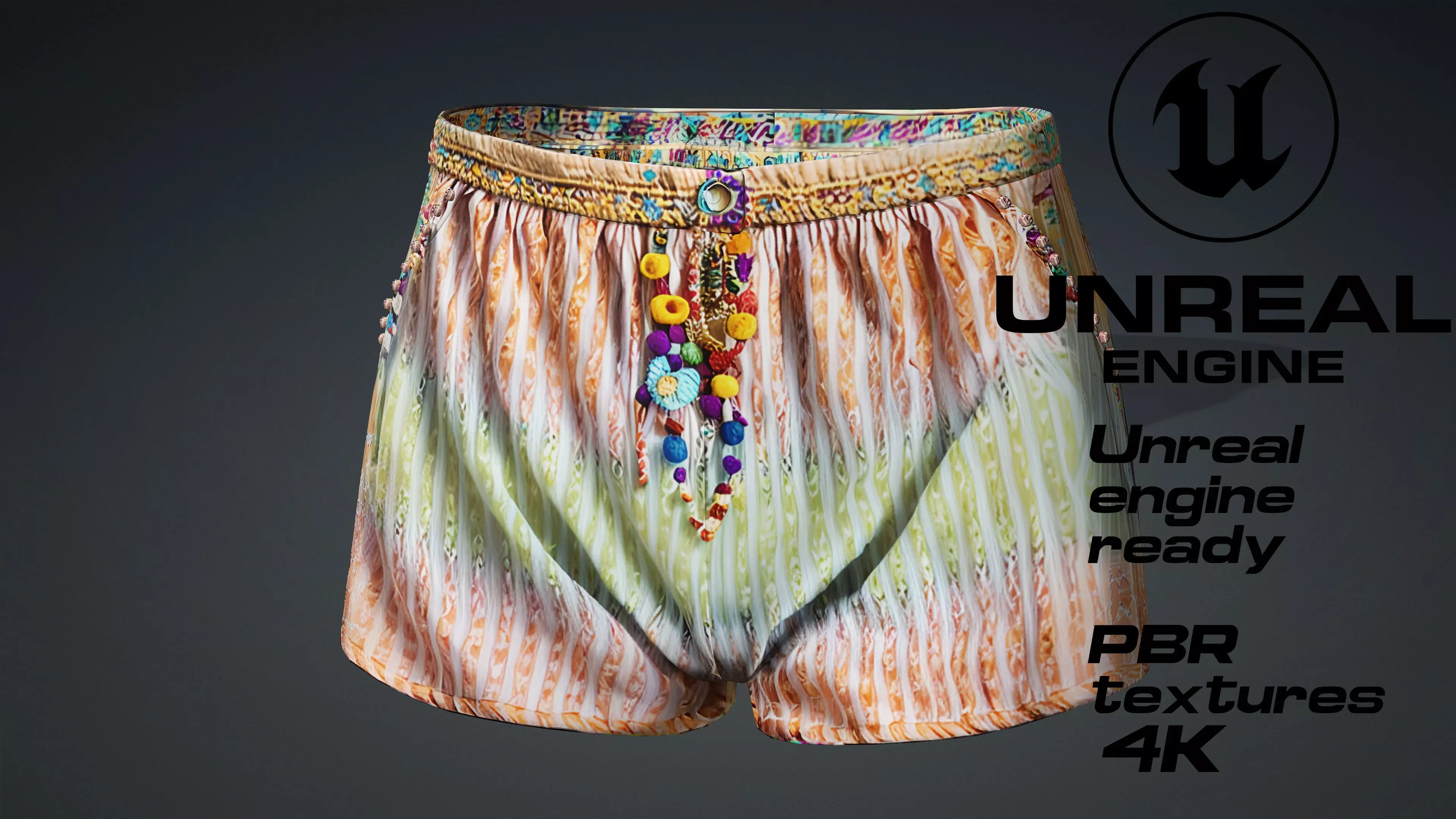 Floral Short PBR 4k Low-poly 3D model