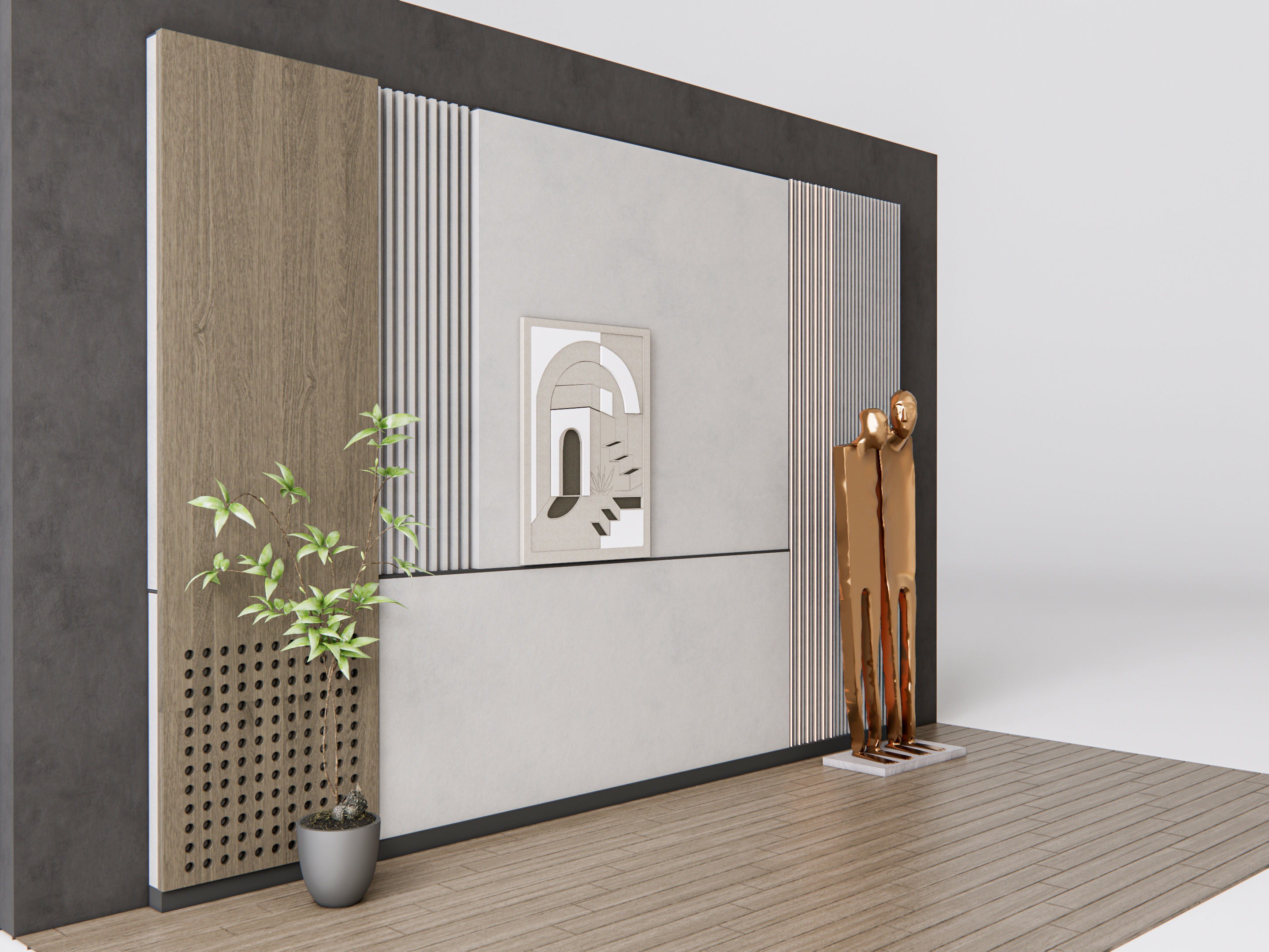 Decorative Wall Panel 3D wall panel 3d panel Backdrop 3  3D model_2