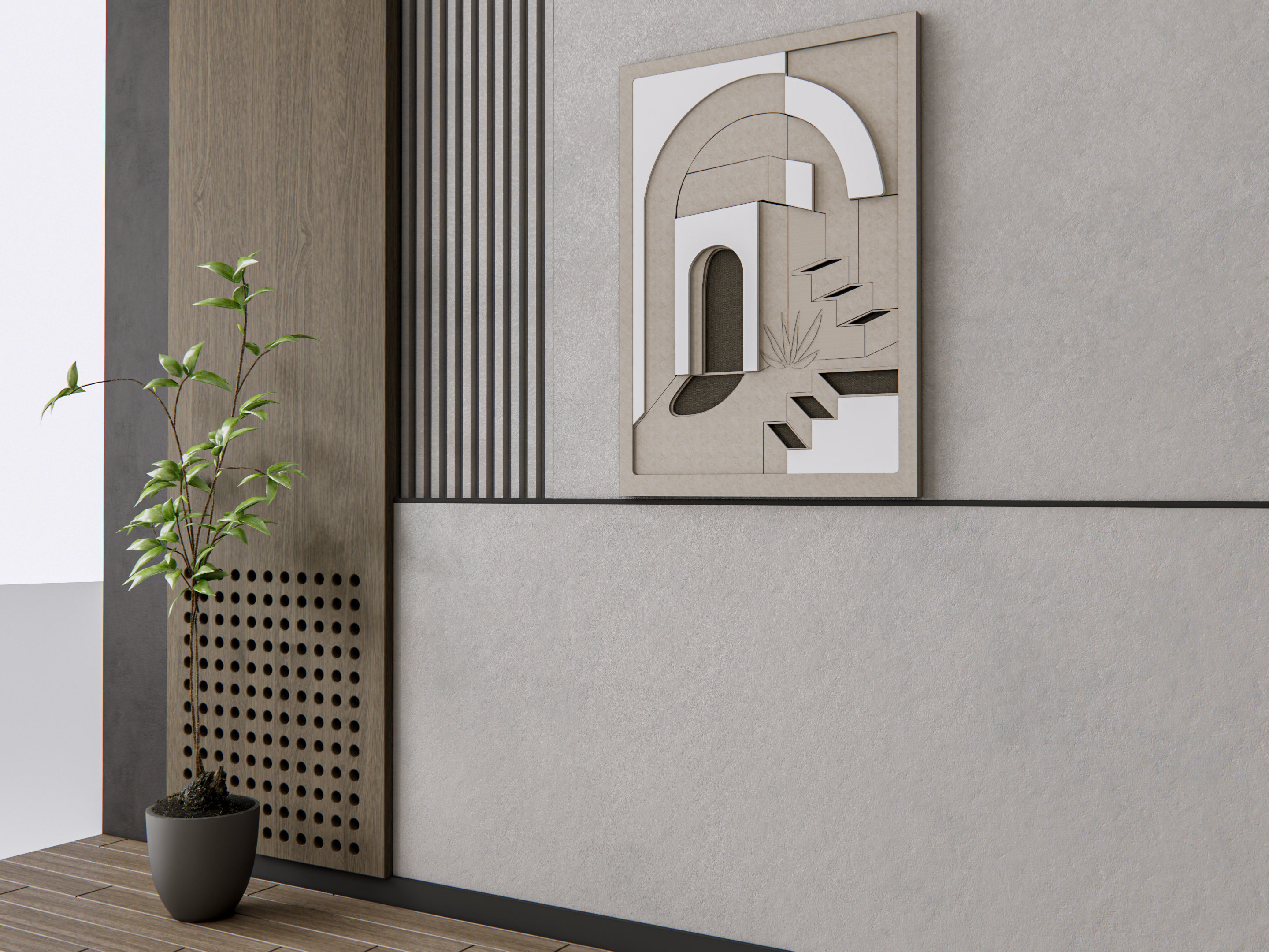 Decorative Wall Panel 3D wall panel 3d panel Backdrop 3  3D model_4