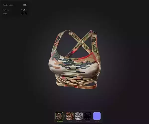 Red camouflage top PBR 4k